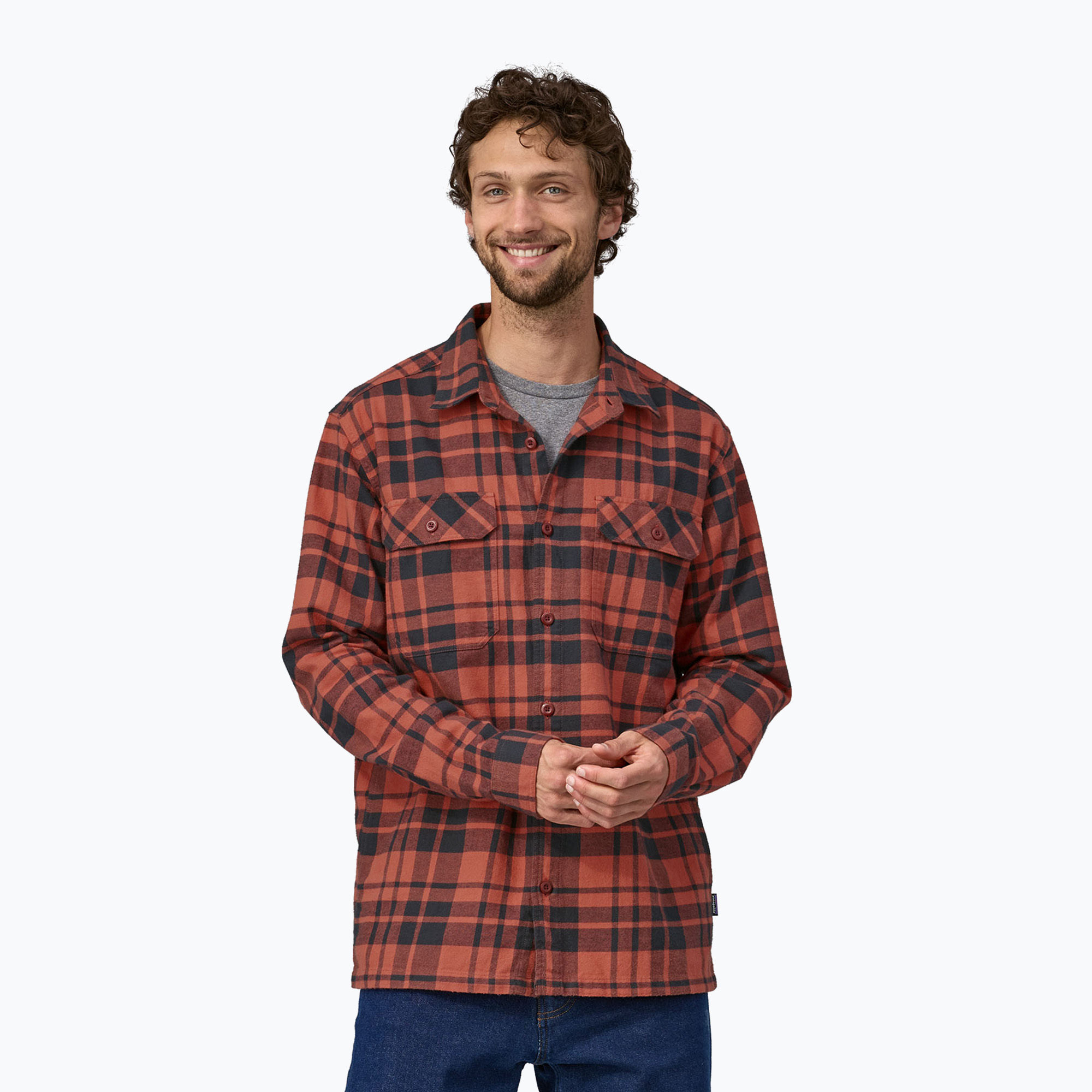Koszula męska Patagonia Organic Cotton MW Fjord Flannel ice caps/burl red | WYSYŁKA W 24H | 30 DNI NA ZWROT
