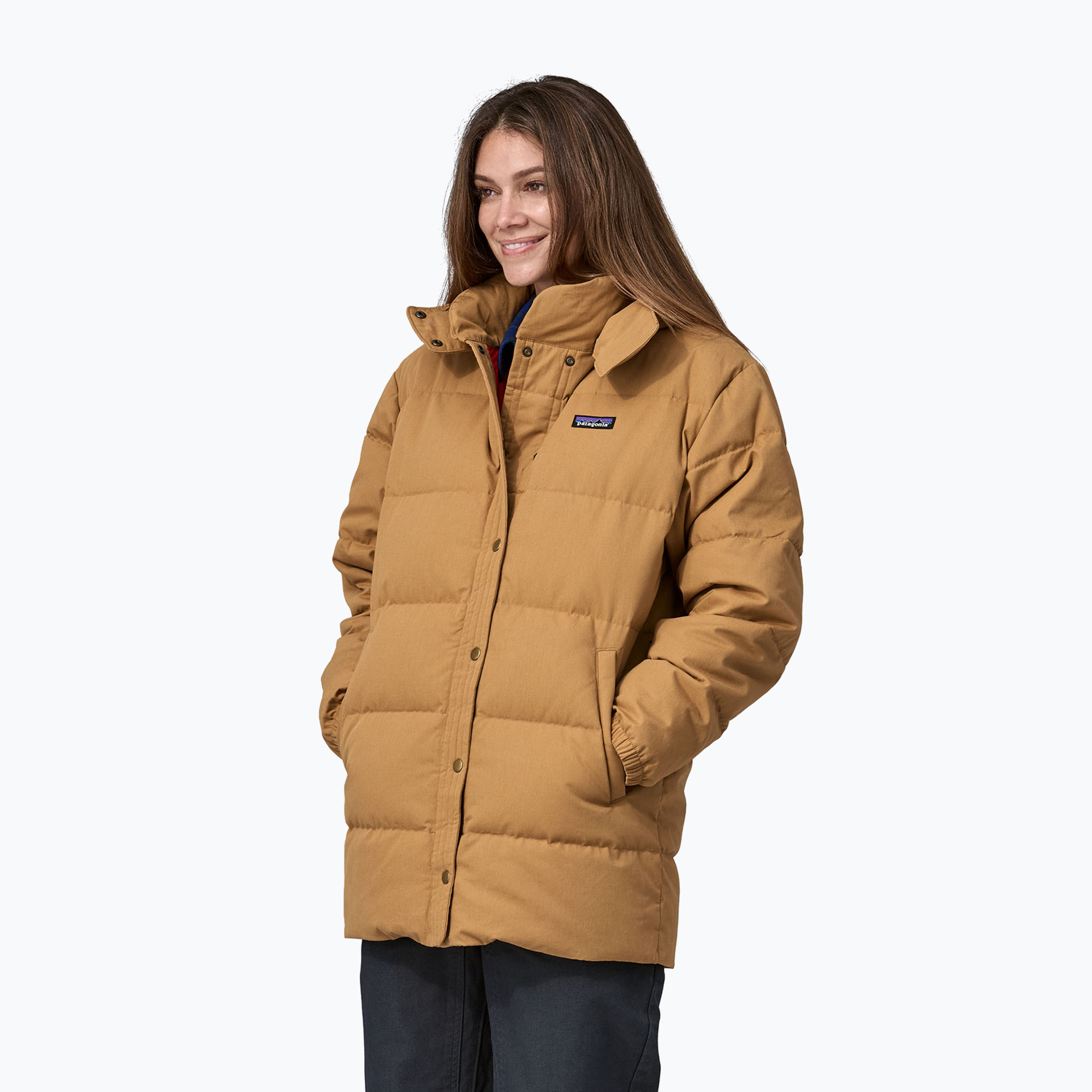 Płaszcz puchowy damski Patagonia Cotton Down Parka nest brown | WYSYŁKA W 24H | 30 DNI NA ZWROT