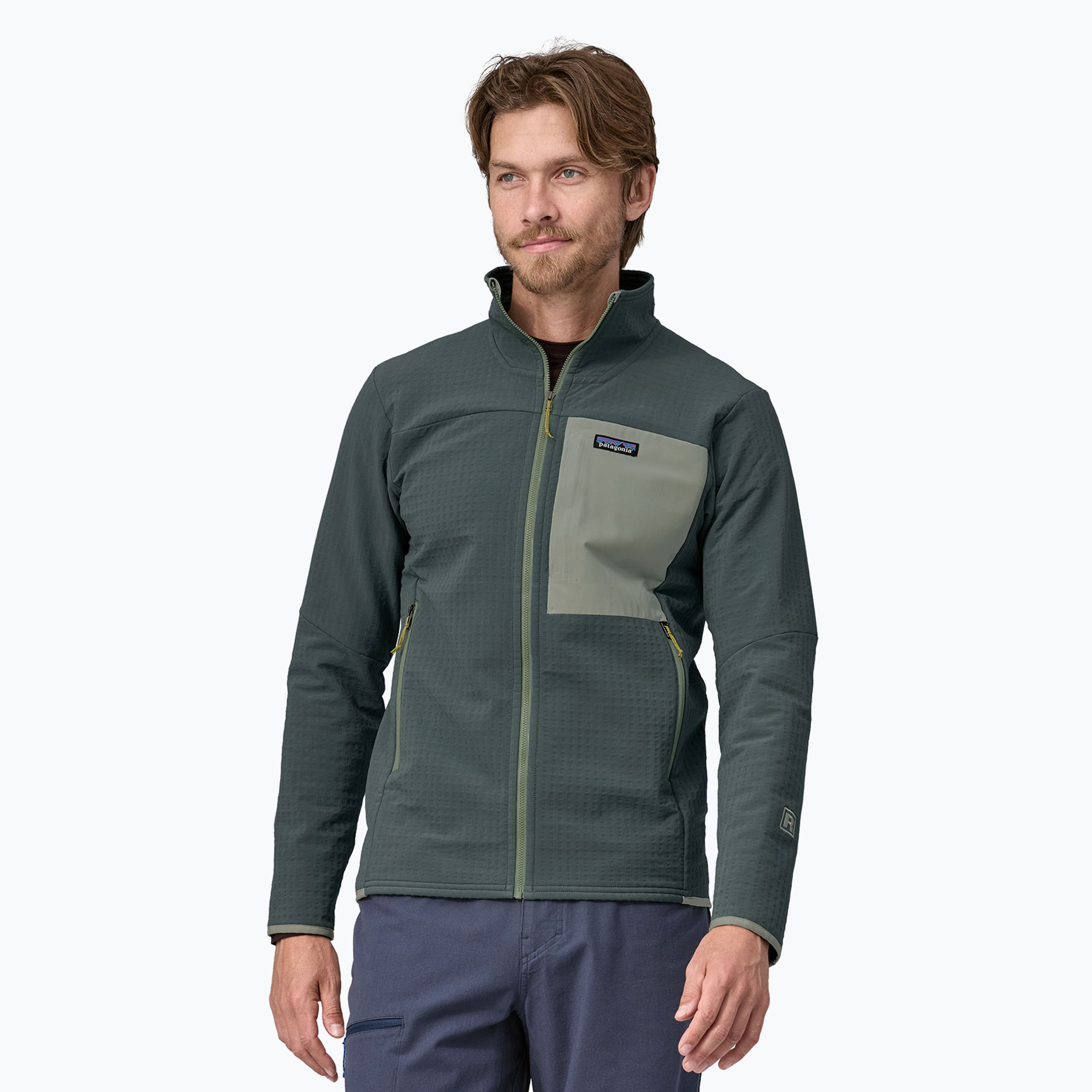 Kurtka softshell męska Patagonia R2 TechFace nouveau green | WYSYŁKA W 24H | 30 DNI NA ZWROT