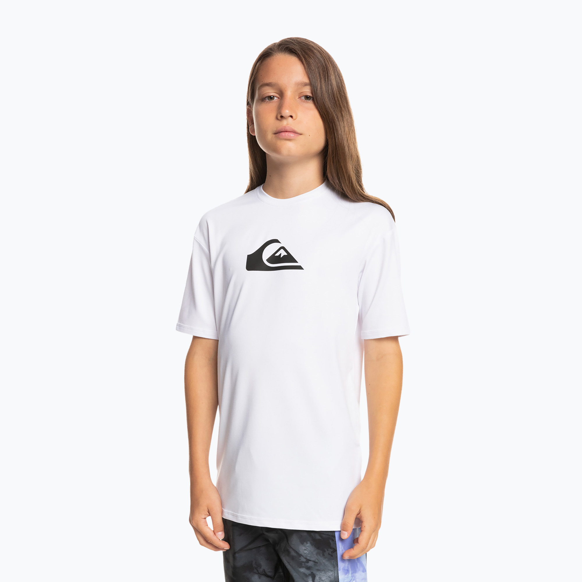 Koszulka do pływania dziecięca Quiksilver Solid Streak white 