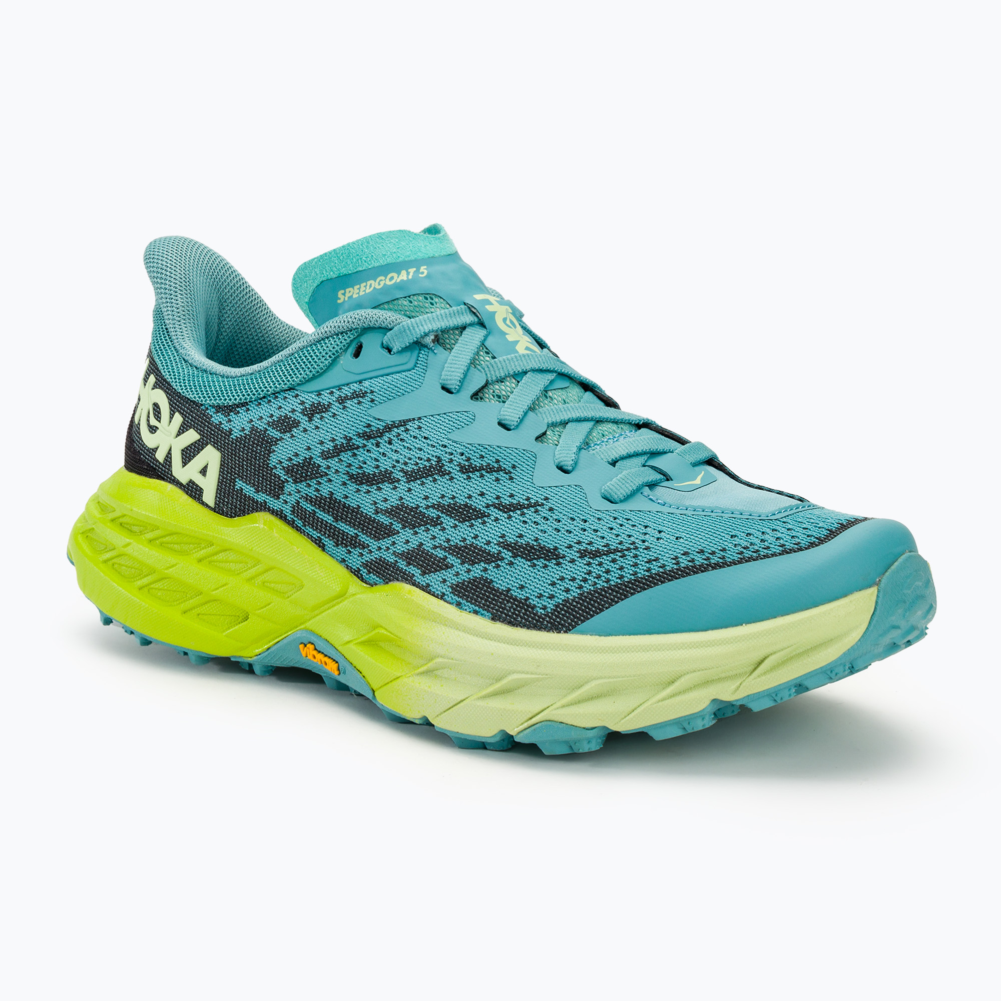 Buty do biegania damskie HOKA Speedgoat 5 coastal shade/green glow | WYSYŁKA W 24H | 30 DNI NA ZWROT