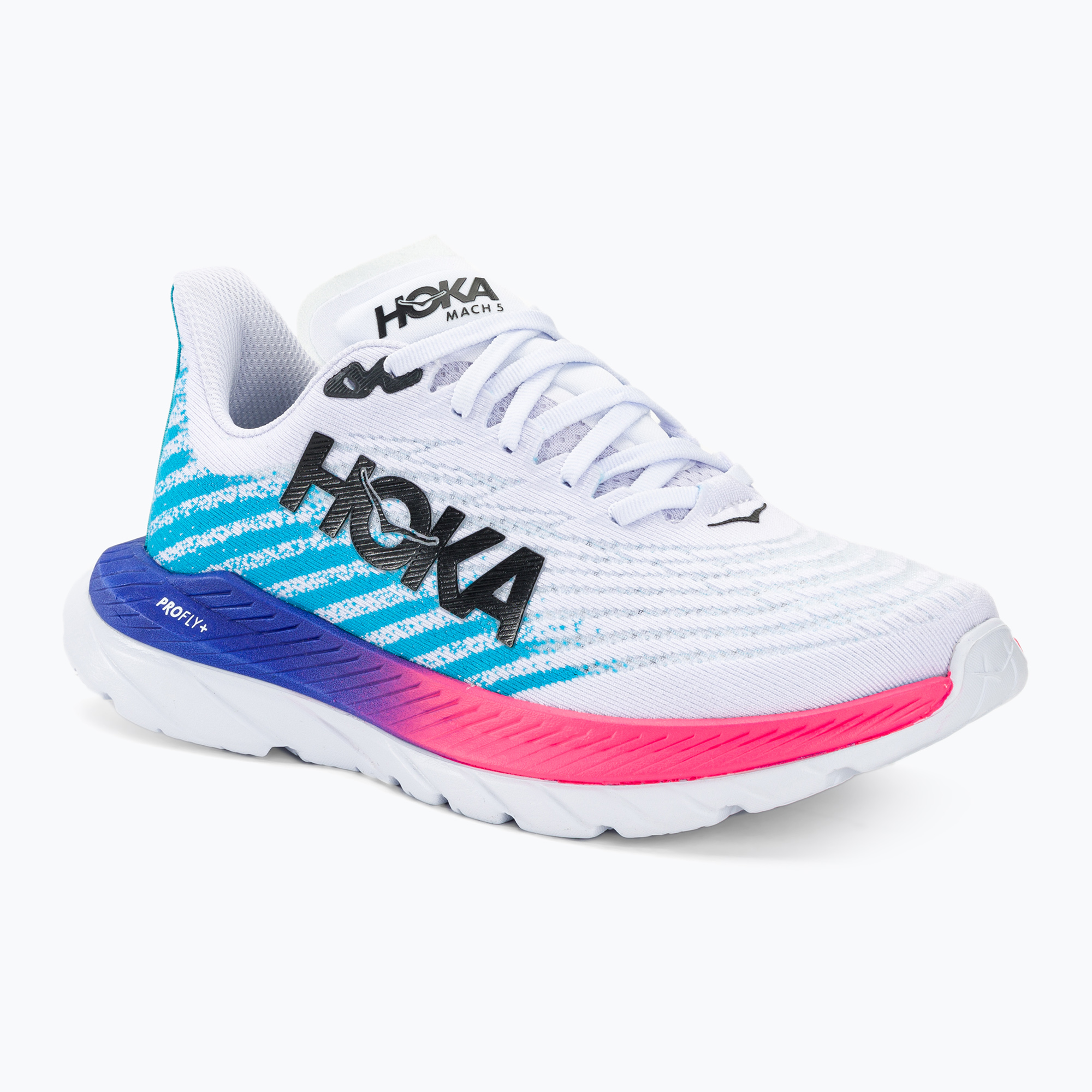Buty do biegania damskie HOKA Mach 5 white/scuba blue | WYSYŁKA W 24H | 30 DNI NA ZWROT