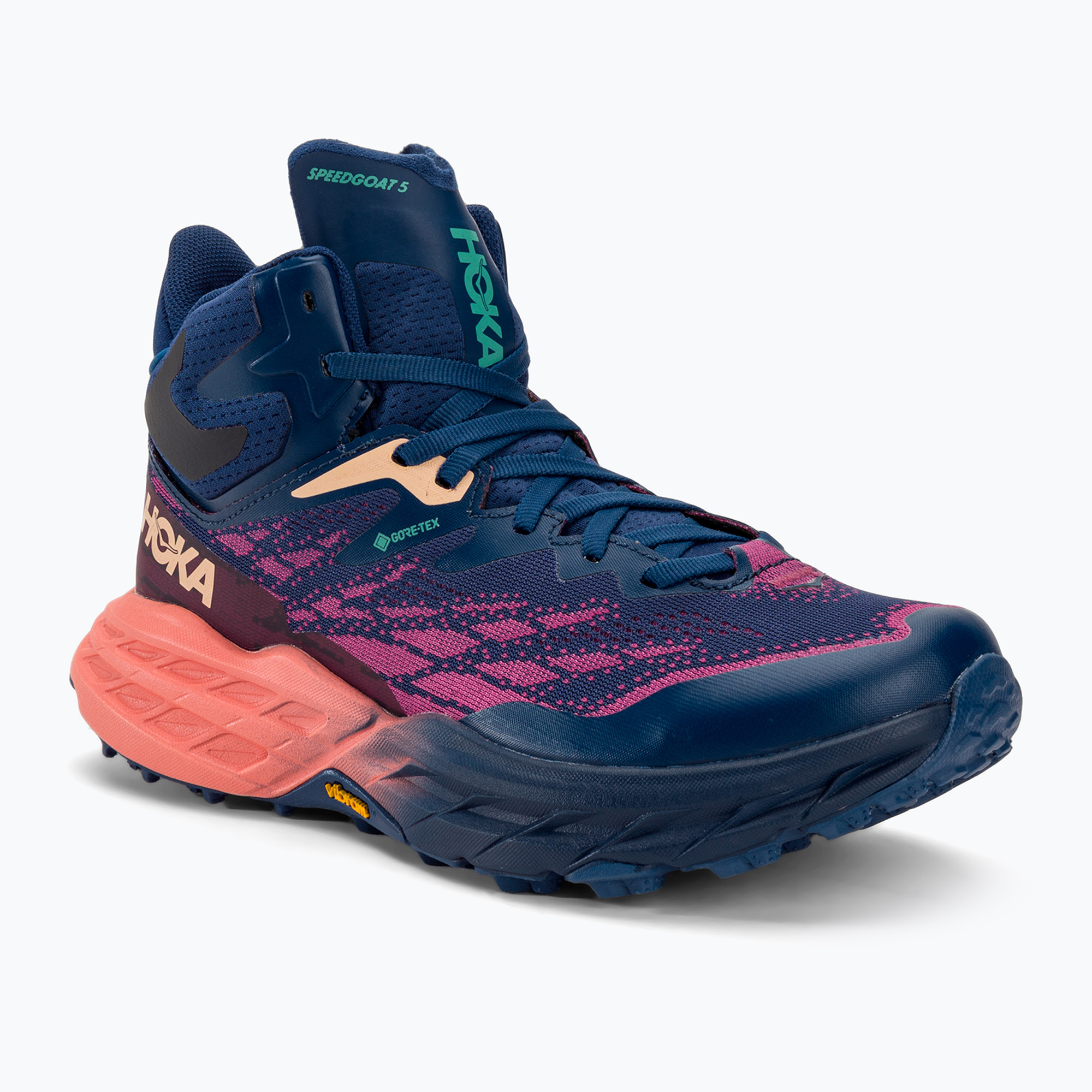 Buty do biegania damskie HOKA Speedgoat 5 Mid GTX bellwether blue/camellia | WYSYŁKA W 24H | 30 DNI NA ZWROT