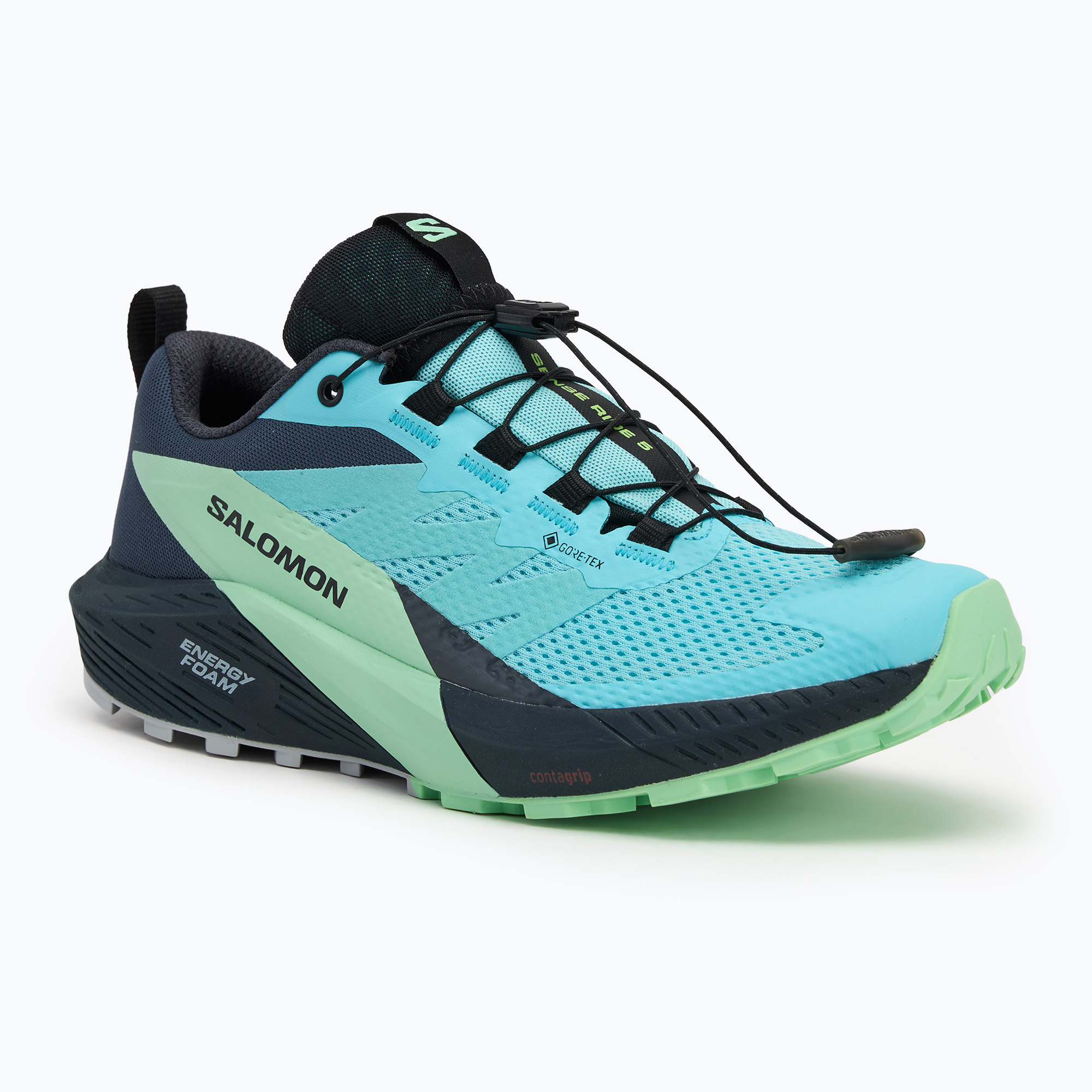 Buty do biegania damskie Salomon Sense Ride 5 GTX blue radiance/green ash/india Ink | WYSYŁKA W 24H | 30 DNI NA ZWROT