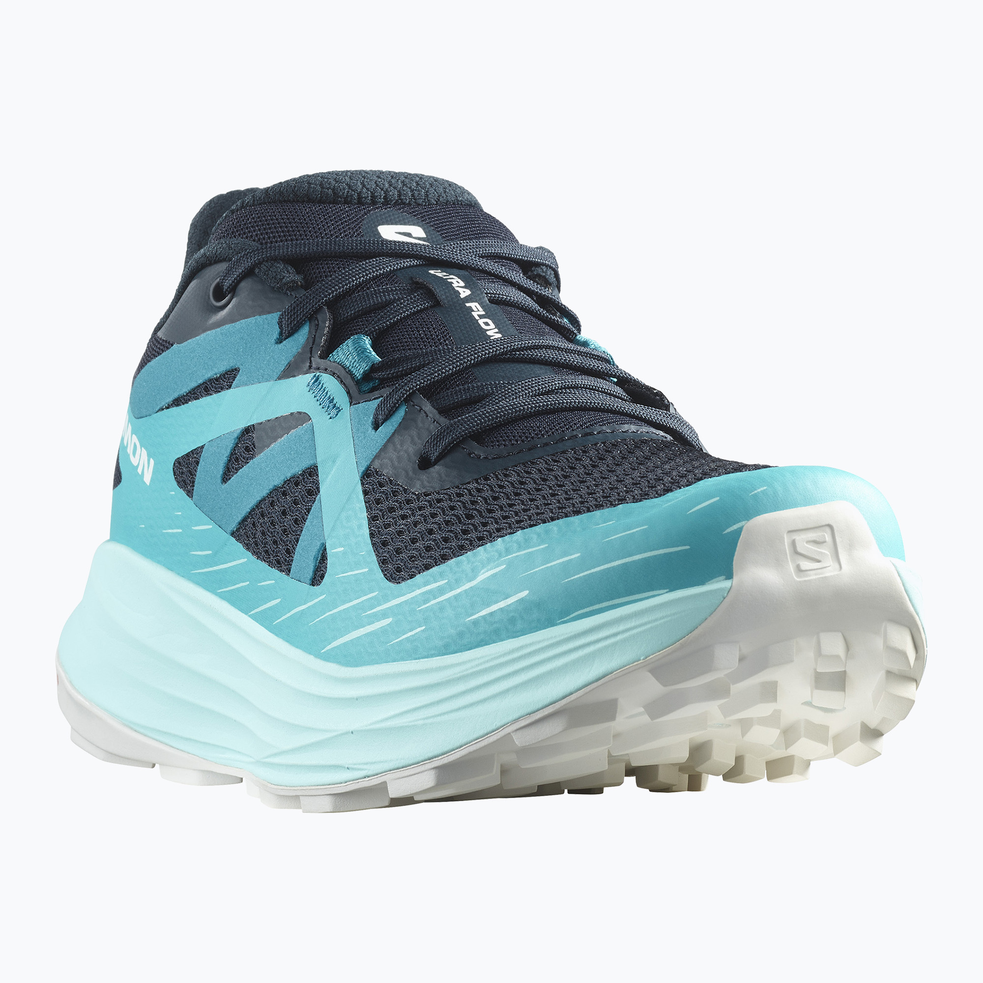 Buty do biegania damskie Salomon Ultra Flow carbon/peacock blue/white | WYSYŁKA W 24H | 30 DNI NA ZWROT