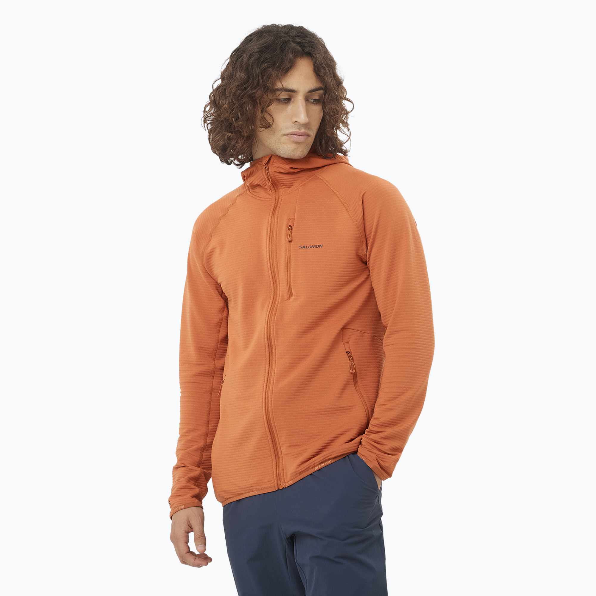 Bluza trekkingowa męska Salomon Sntial Lightwarm Hybrid sierra 