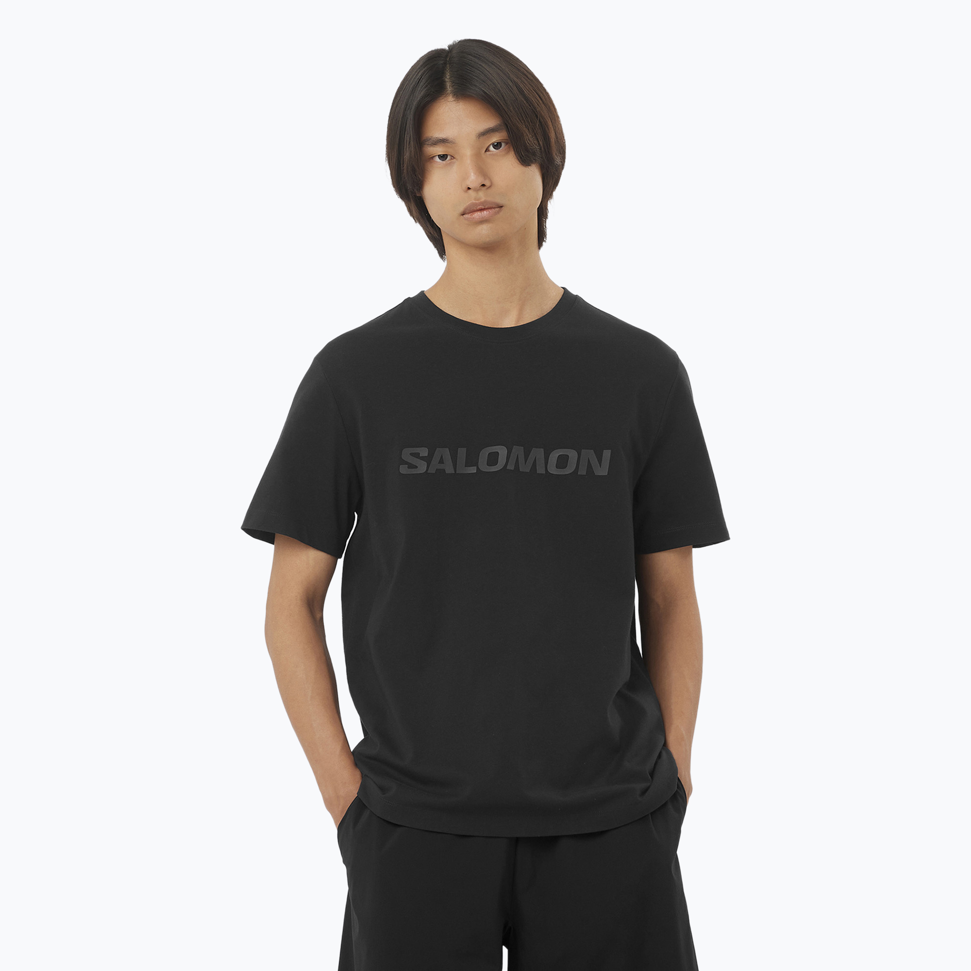 Koszulka męska Salomon Big Logo Tee deep black | WYSYŁKA W 24H | 30 DNI NA ZWROT