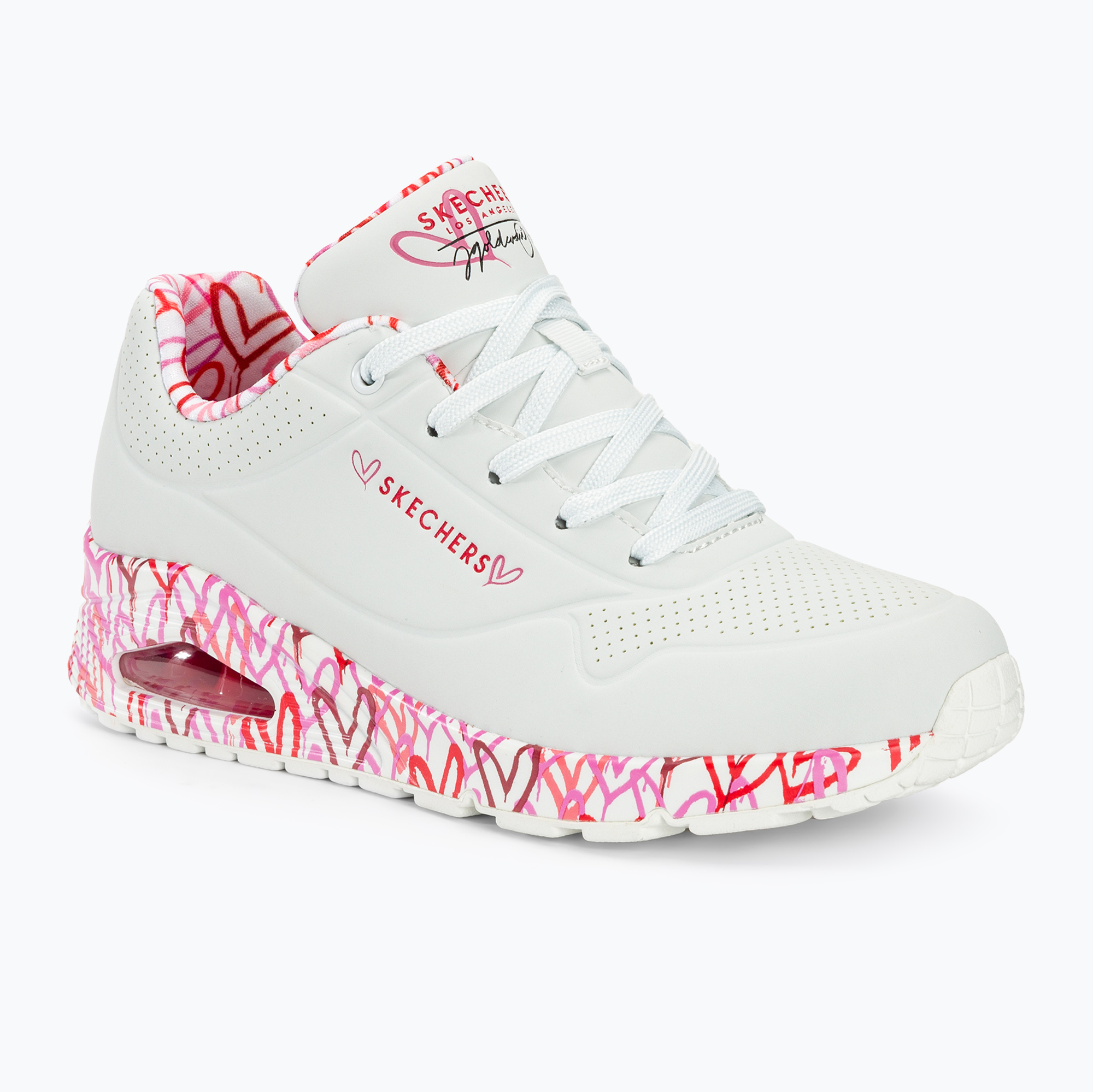 Buty damskie SKECHERS Uno Loving Love white/red/pink mesh | WYSYŁKA W 24H | 30 DNI NA ZWROT