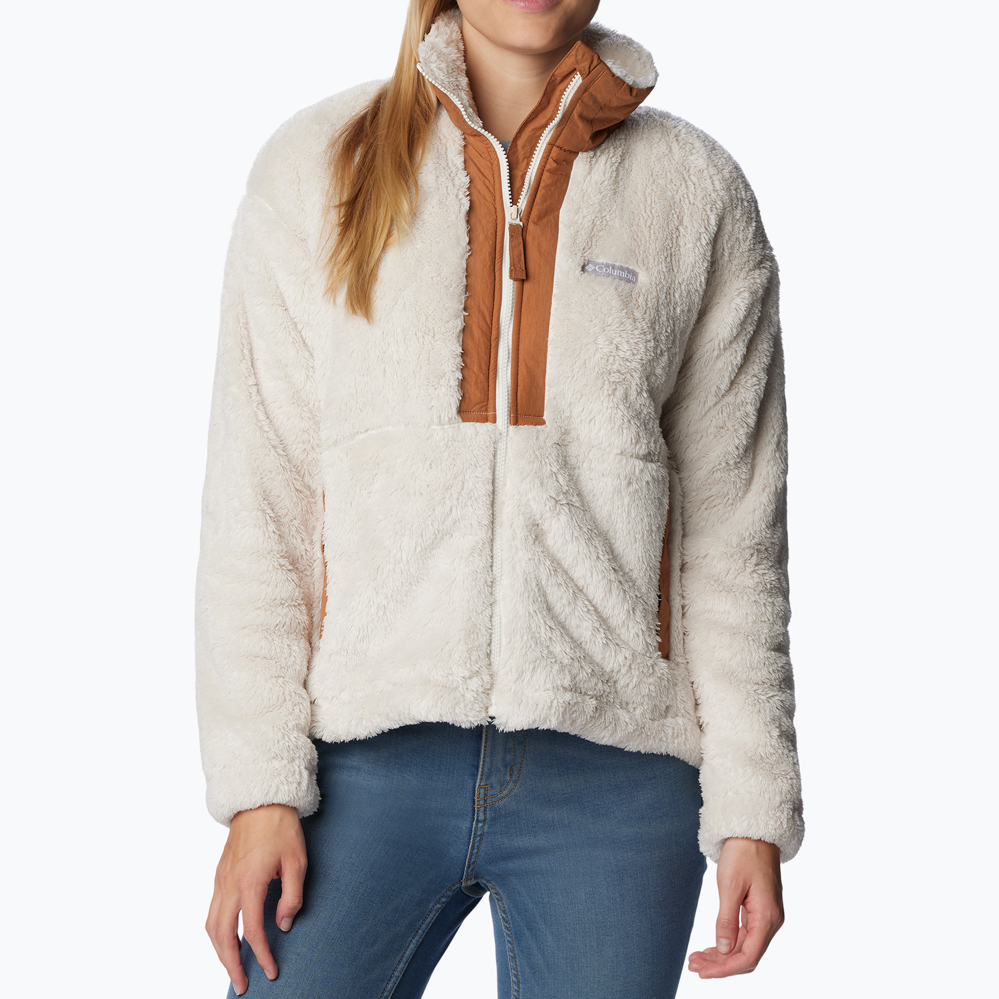 Bluza polarowa damska Columbia Boundless Discovery Sherpa chalk/carmel brown | WYSYŁKA W 24H | 30 DNI NA ZWROT