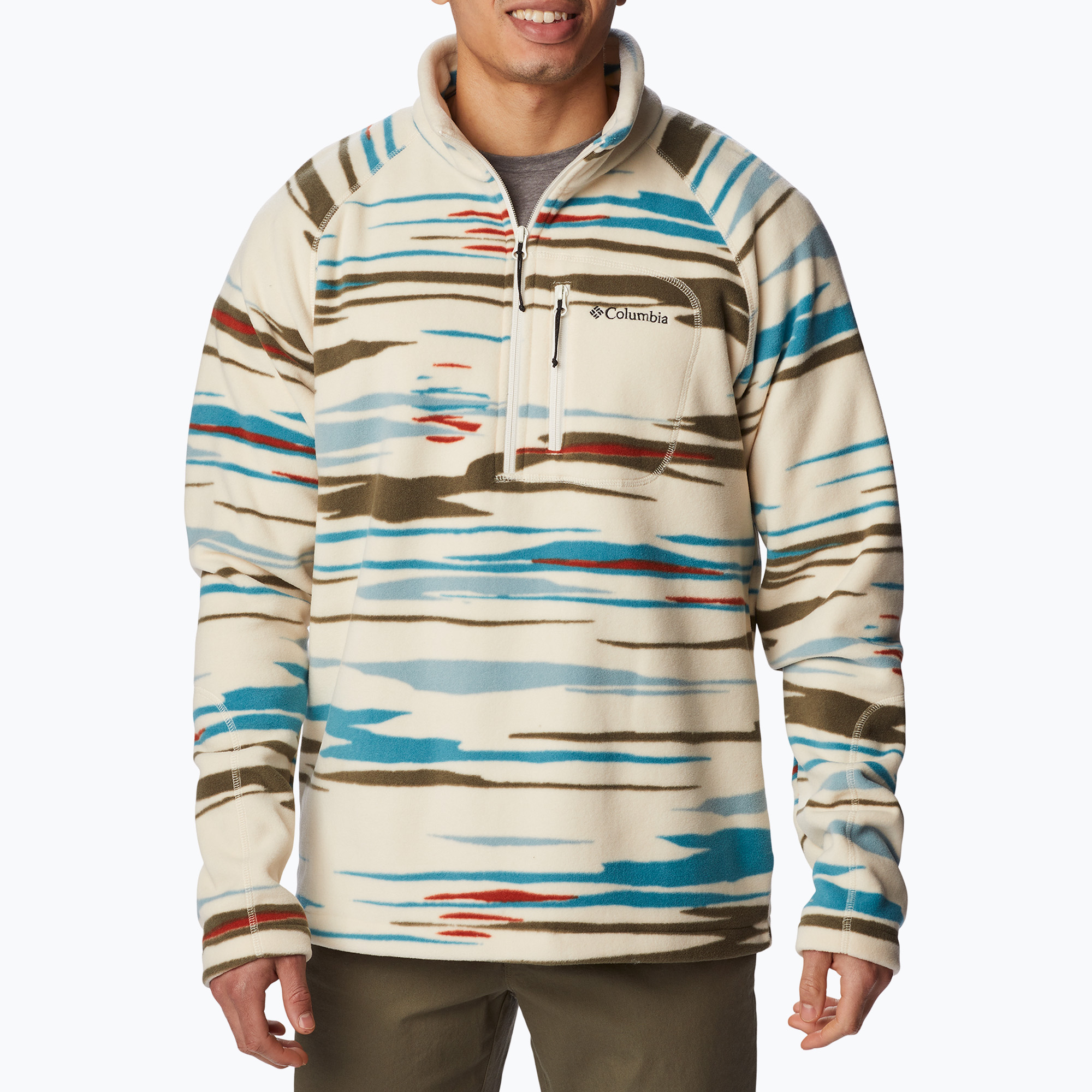 Bluza polarowa męska Columbia Fast Trek Printed chalk skyscape print | WYSYŁKA W 24H | 30 DNI NA ZWROT