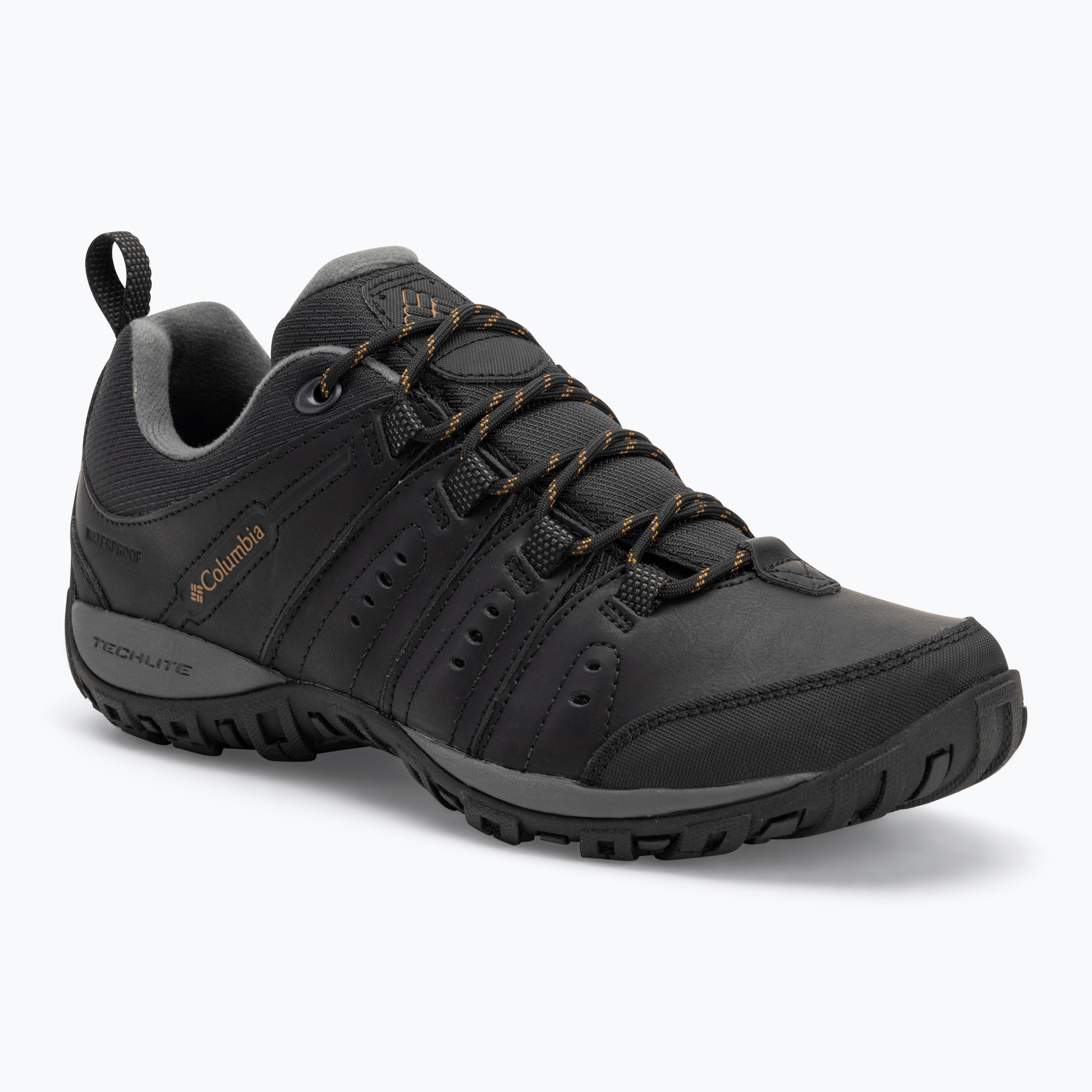 Buty turystyczne męskie Columbia Woodburn II Waterproof black/caramel 