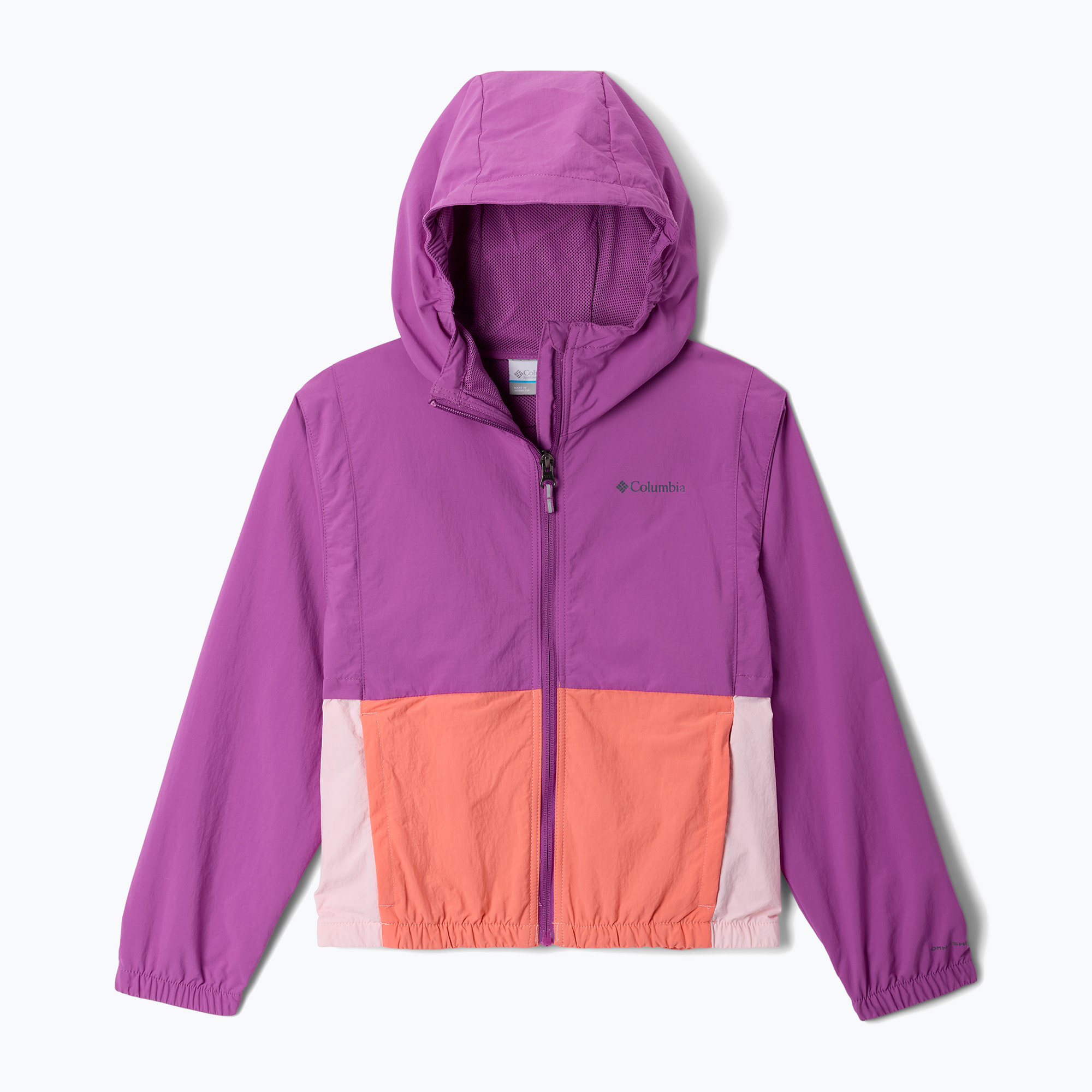 Kurtka przeciwwiatrowa dziecieca Columbia Tabor Trail Windbreaker razzle/satin pink/hot coral | WYSYŁKA W 24H | 30 DNI NA ZWROT