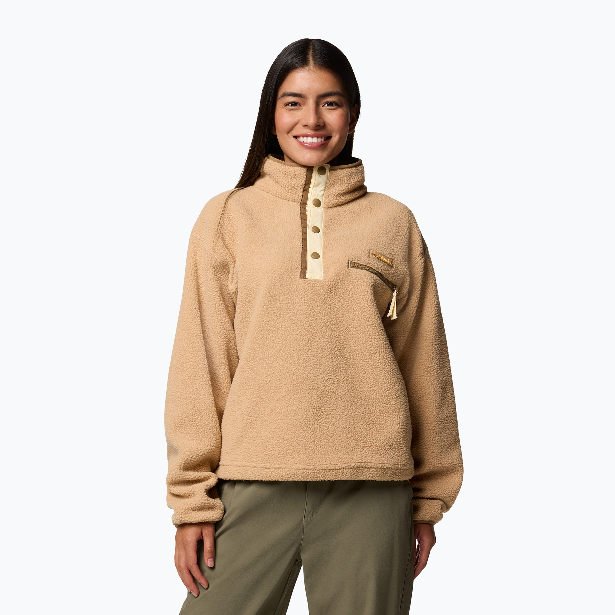 Bluza polarowa damska Columbia Helvetia II Cropped Half Snap Fleece canoe | WYSYŁKA W 24H | 30 DNI NA ZWROT