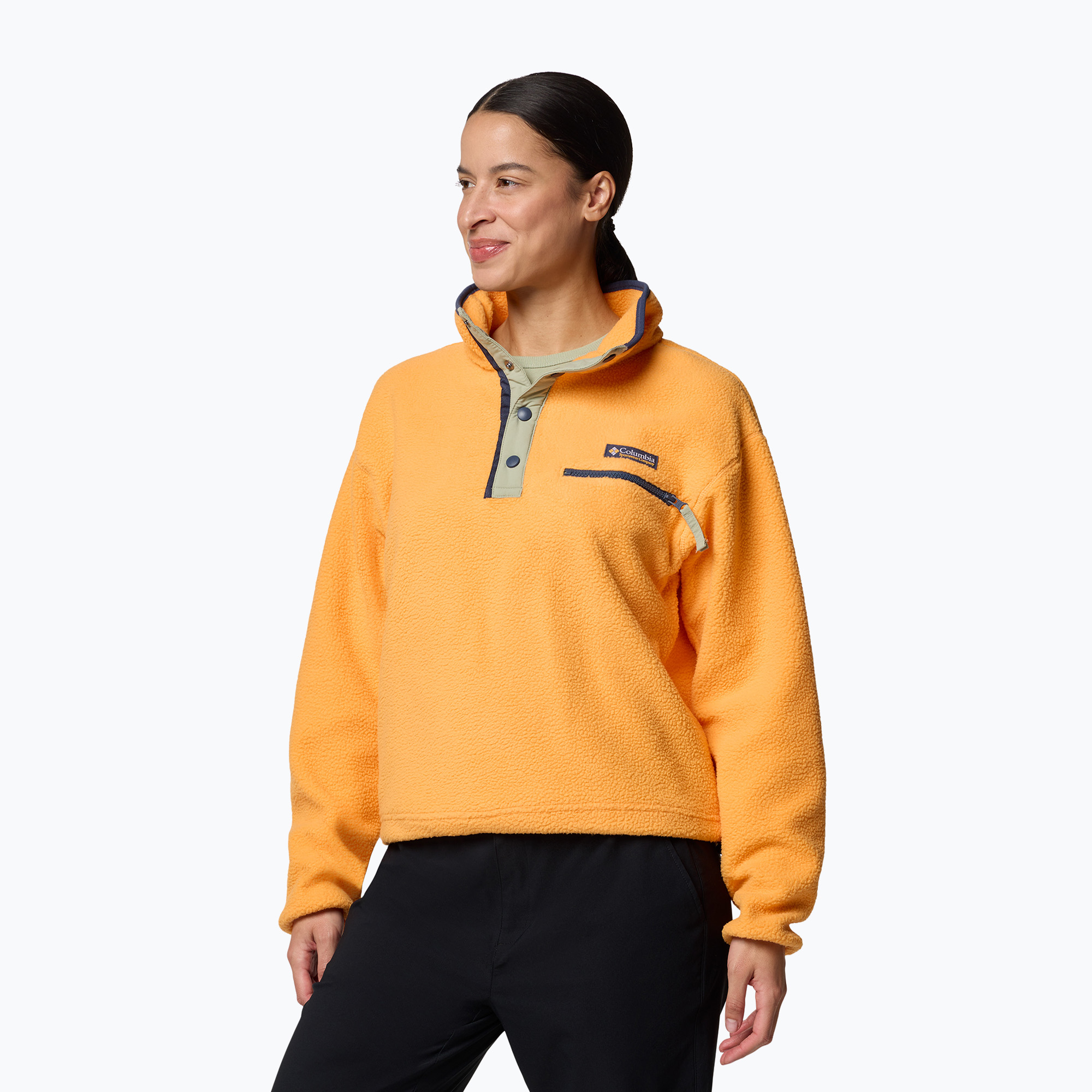 Bluza polarowa damska Columbia Helvetia II Cropped Half Snap Fleece summer orange | WYSYŁKA W 24H | 30 DNI NA ZWROT