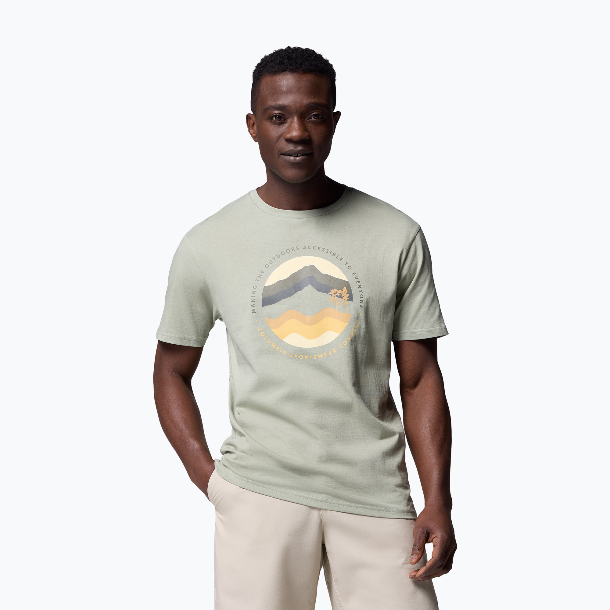 Koszulka męska Columbia Path Lake Graphic Tee II safari/circular 