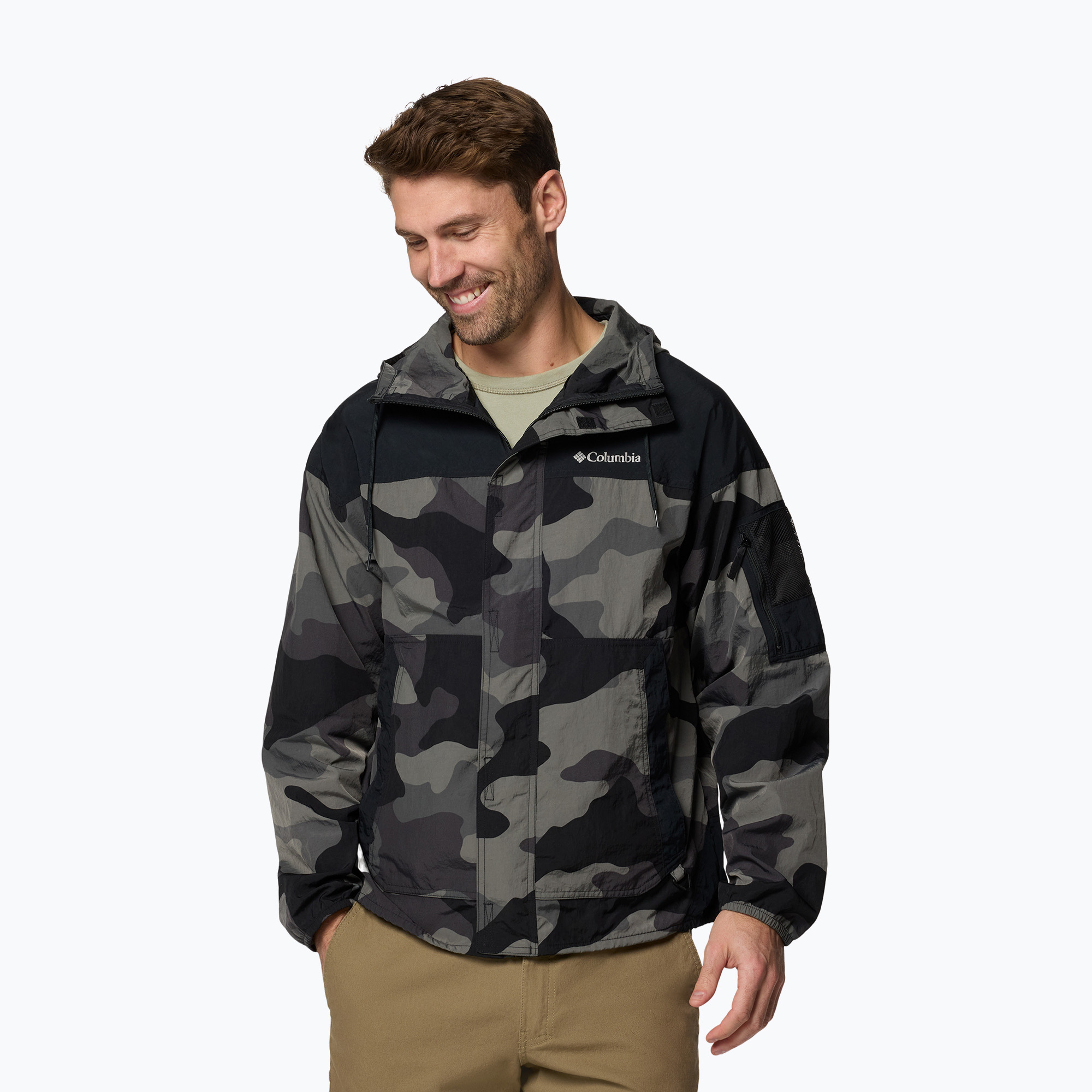 Kurtka przeciwwiatrowa męska Columbia Challenger II Novelty Windbreaker black/mod camo/black | WYSYŁKA W 24H | 30 DNI NA ZWROT