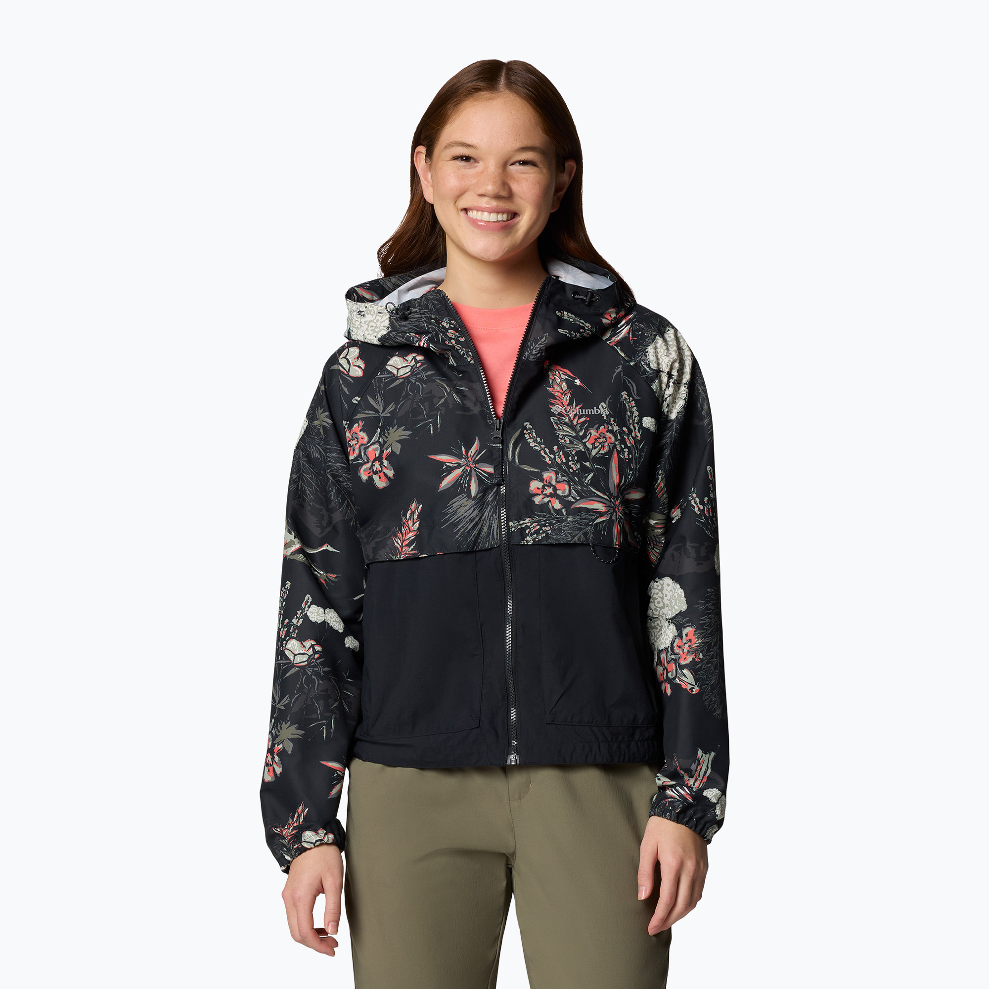 Kurtka przeciwwiatrowa damska Columbia Spire Valley Printed Windbreaker black outbacked | WYSYŁKA W 24H | 30 DNI NA ZWROT