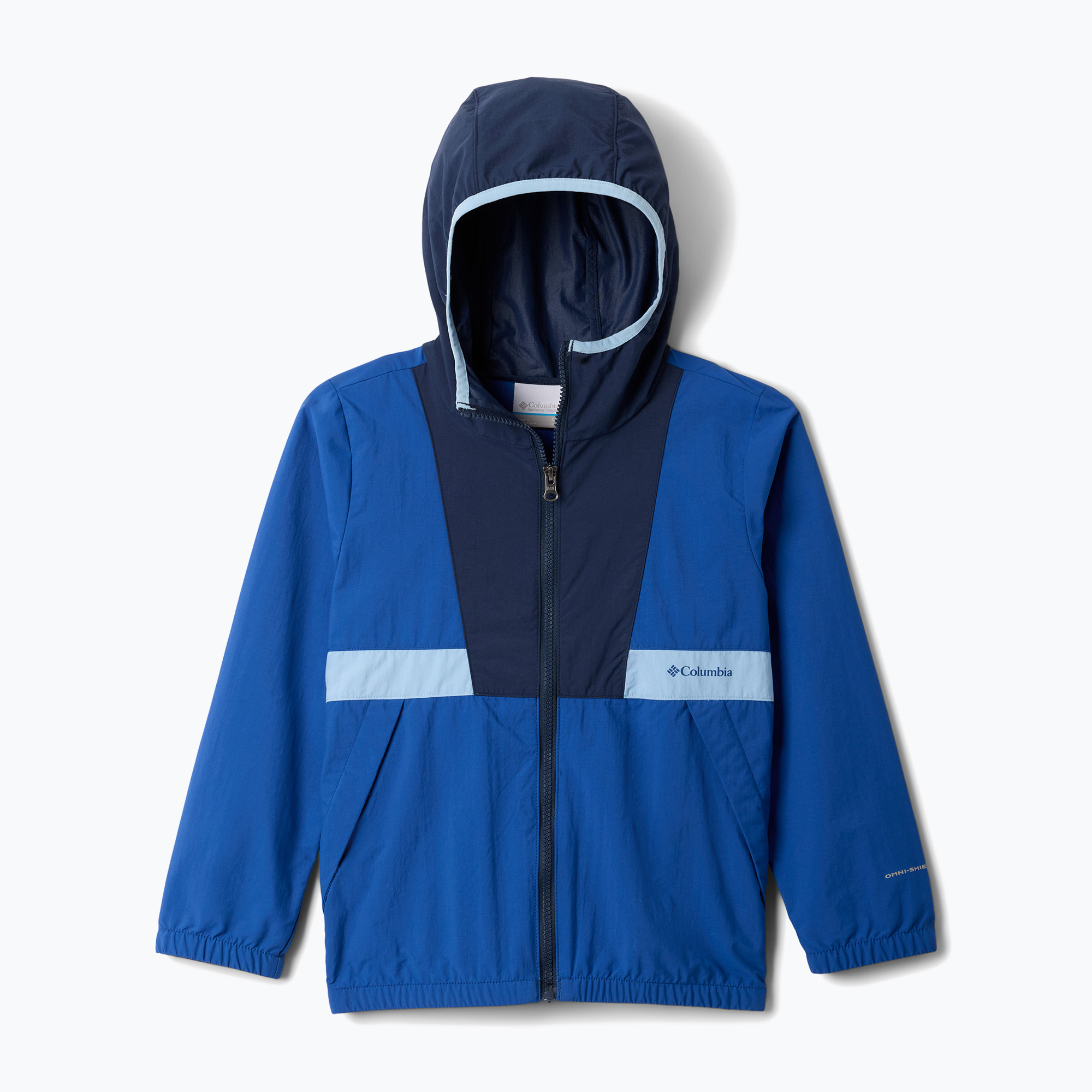 Kurtka przeciwwiatrowa dziecięca Columbia Spire Valley Windbreaker mountain blue/collegiate navy/ripple blue | WYSYŁKA W 24H | 30 DNI NA ZWROT