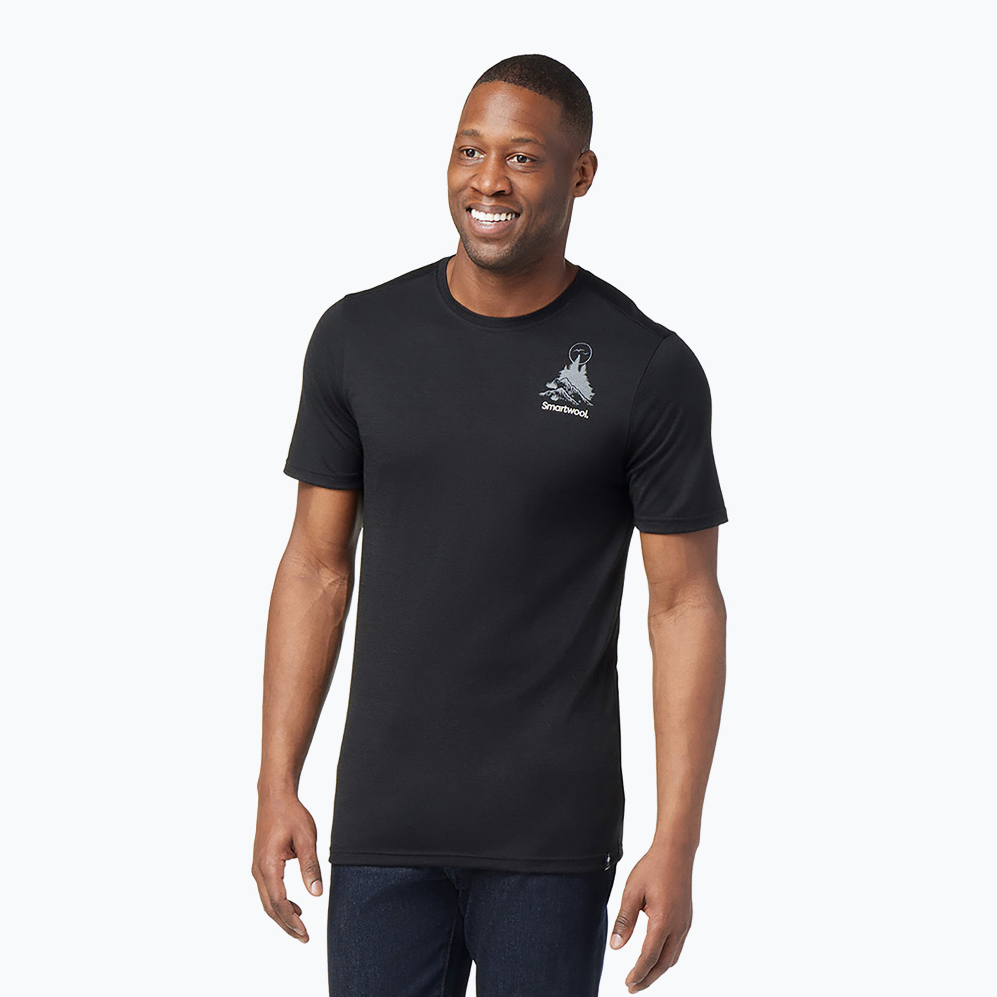 Koszulka trekkingowa męska Smartwool Wilderness Summit Graphic Tee czarna SW016673001 | WYSYŁKA W 24H | 30 DNI NA ZWROT