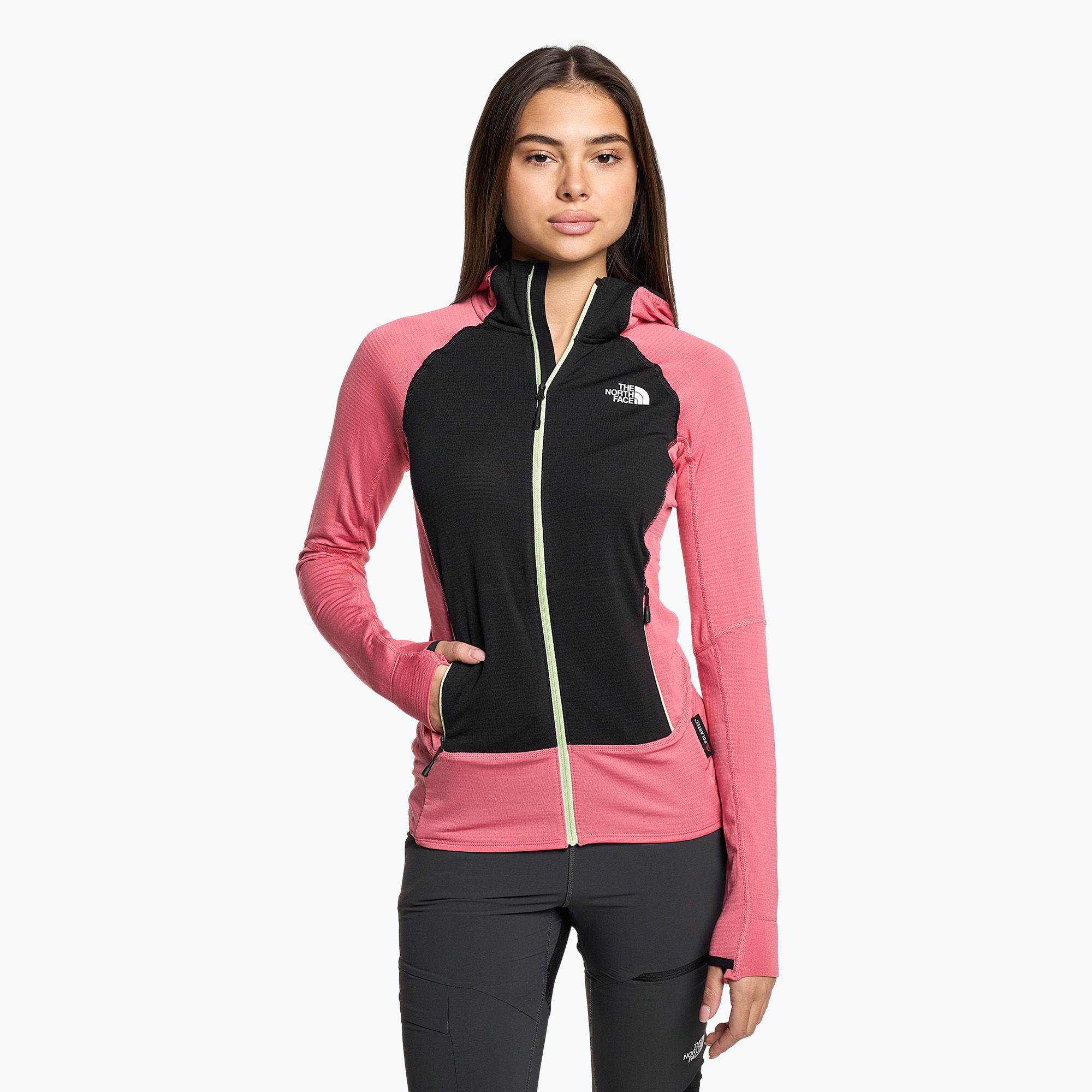 Bluza trekkingowa damska The North Face Bolt Polartec Hoodie cosmo pink/black | WYSYŁKA W 24H | 30 DNI NA ZWROT