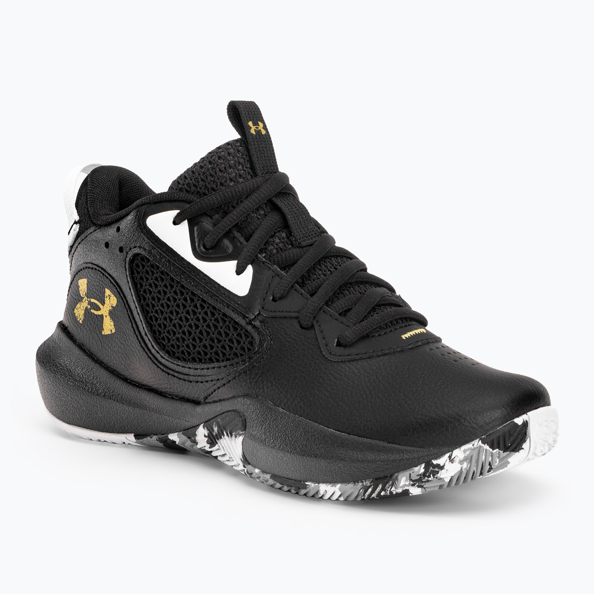 Buty do koszykówki dziecięce Under Armour GS Lockdown 6 black/black/metallic gold | WYSYŁKA W 24H | 30 DNI NA ZWROT