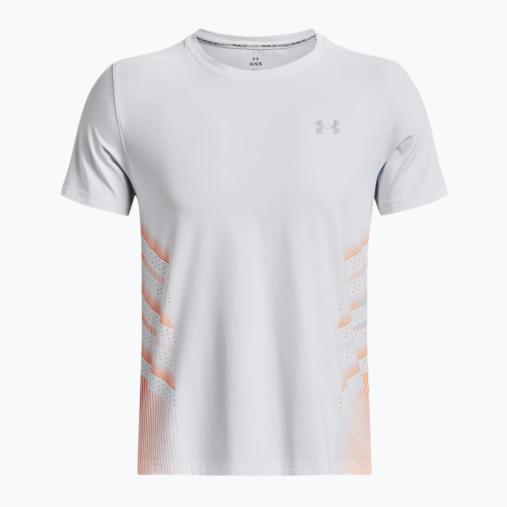 Koszulka do biegania męska Under Armour Iso-Chill Laser Heat white/orange blast/reflective | WYSYŁKA W 24H | 30 DNI NA ZWROT