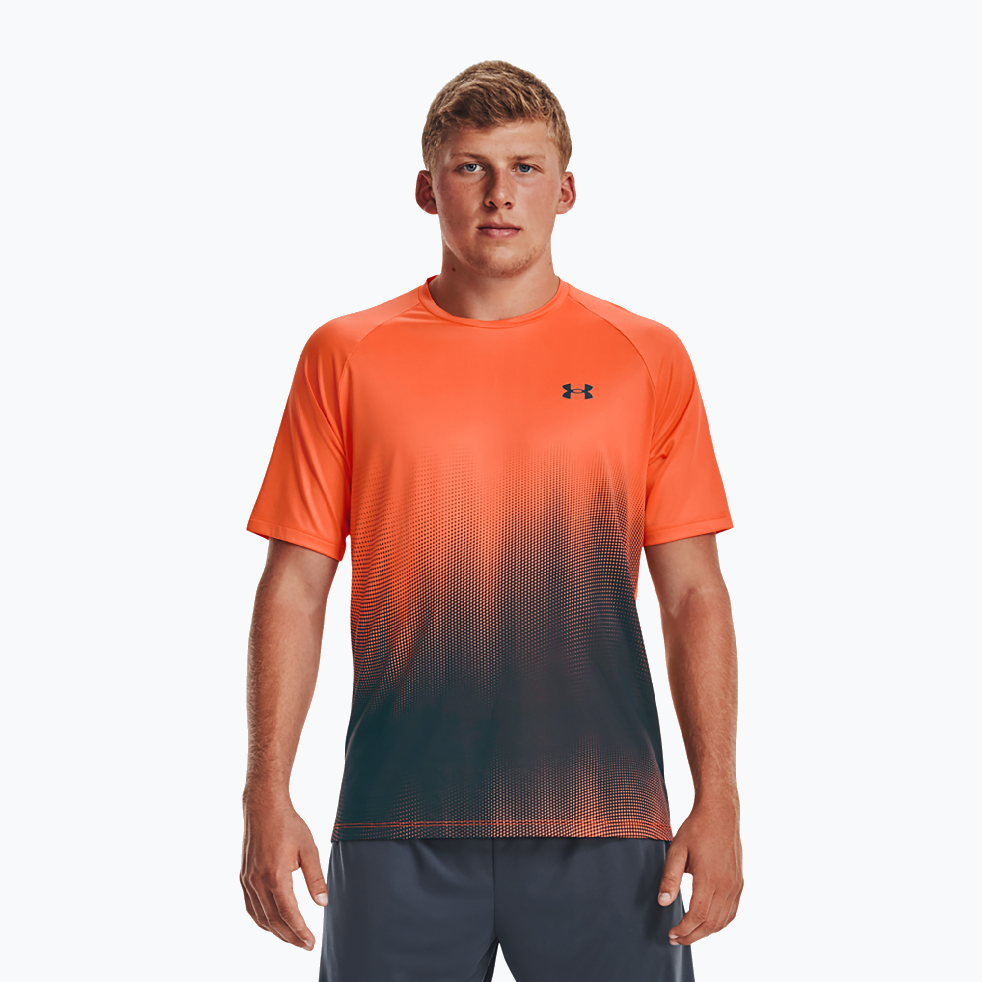 Koszulka treningowa męska Under Armour Tech Fade orange blast/downpour gray/downpour gray | WYSYŁKA W 24H | 30 DNI NA ZWROT