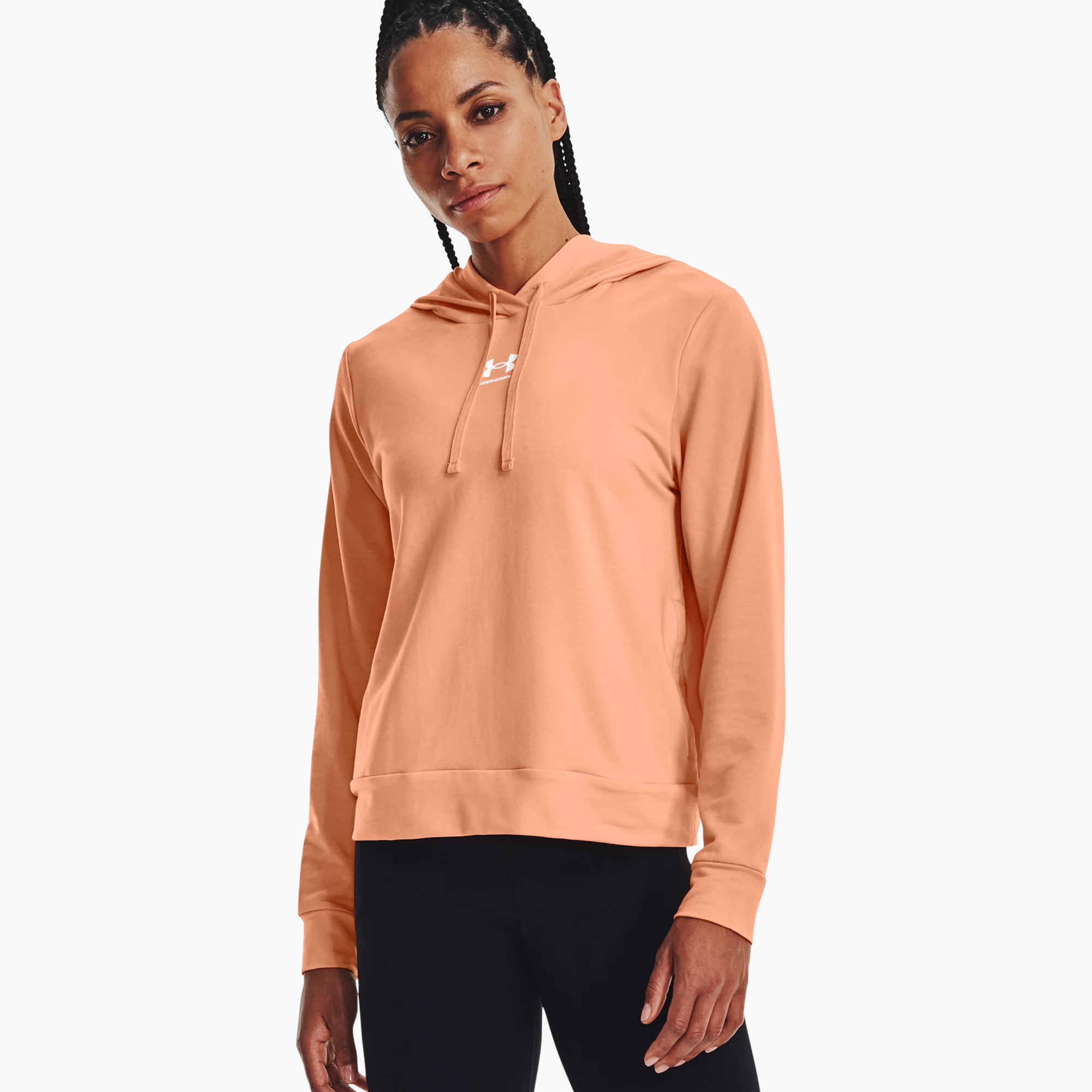 Bluza damska Under Armour Rival Terry Hoodie mellow orange/white | WYSYŁKA W 24H | 30 DNI NA ZWROT