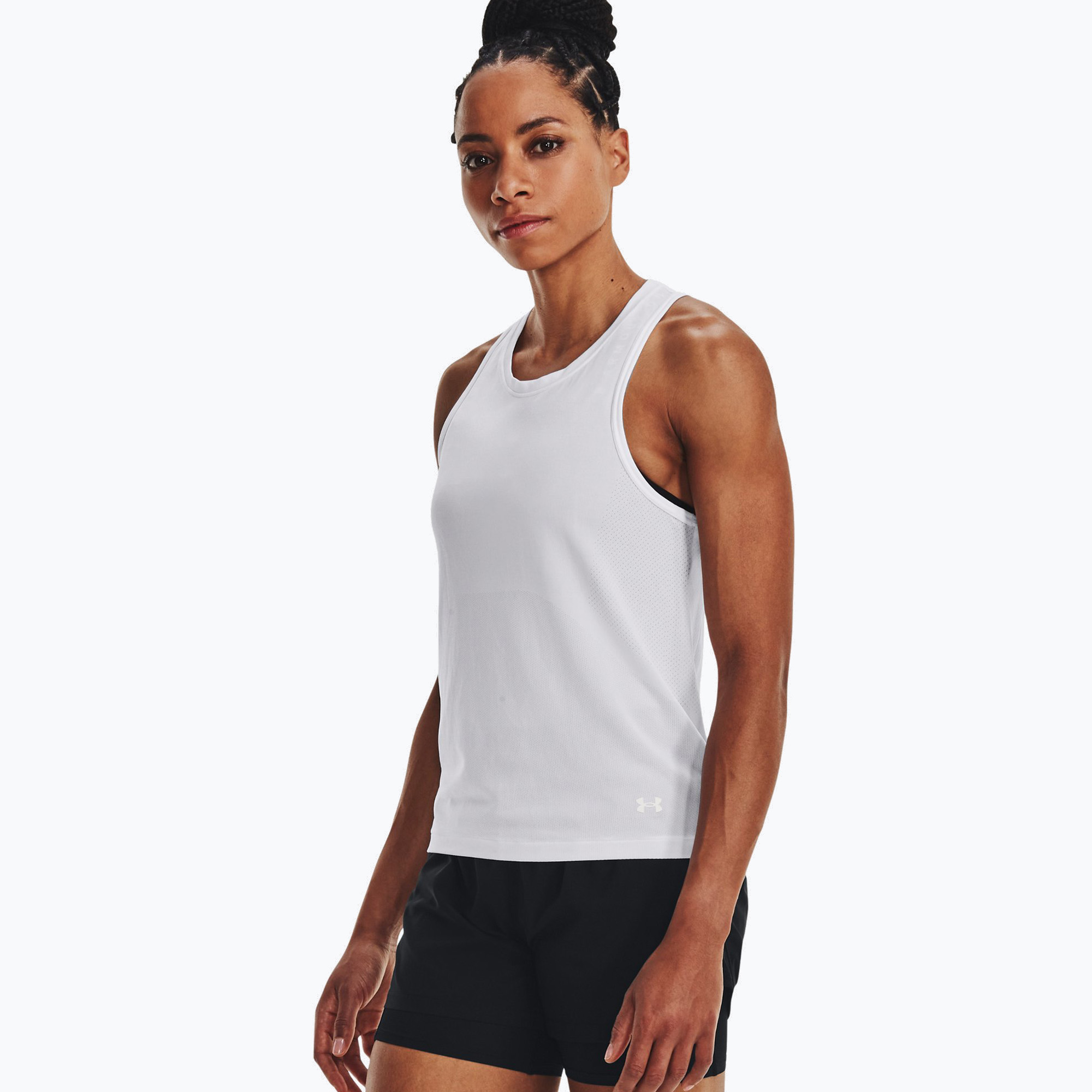 Koszulka do biegania damska Under Armour Seamless Stride Singlet white/reflective | WYSYŁKA W 24H | 30 DNI NA ZWROT