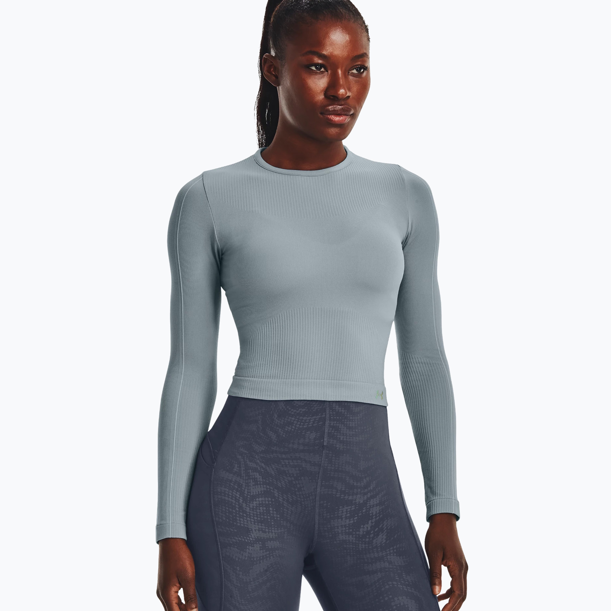 Longsleeve treningowy damski Under Armour Rush Seamless harbor blue/downpour gray/iridescent | WYSYŁKA W 24H | 30 DNI NA ZWROT