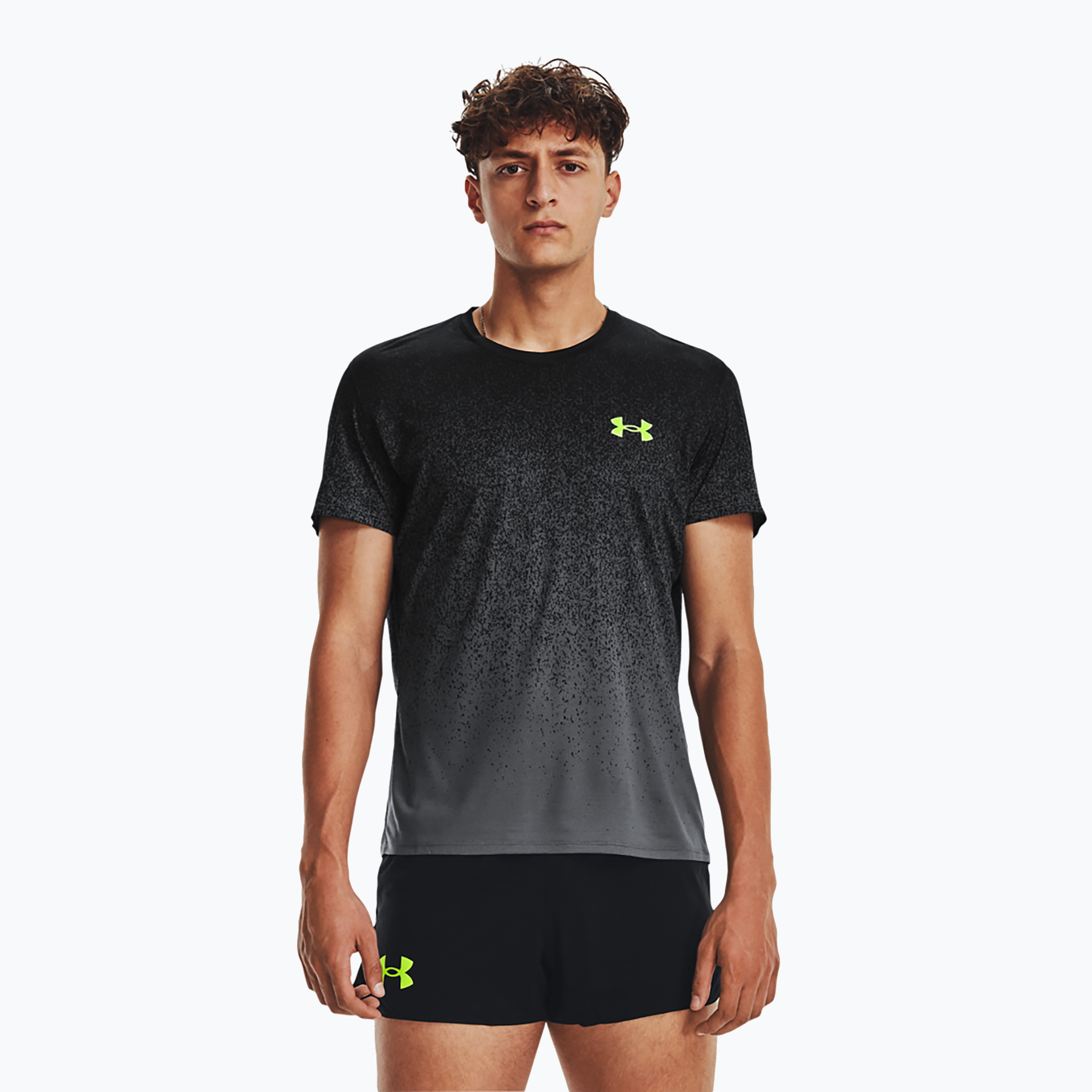 Koszulka do biegania męska Under Armour Pro Elite black/pitch gray/lime surge | WYSYŁKA W 24H | 30 DNI NA ZWROT