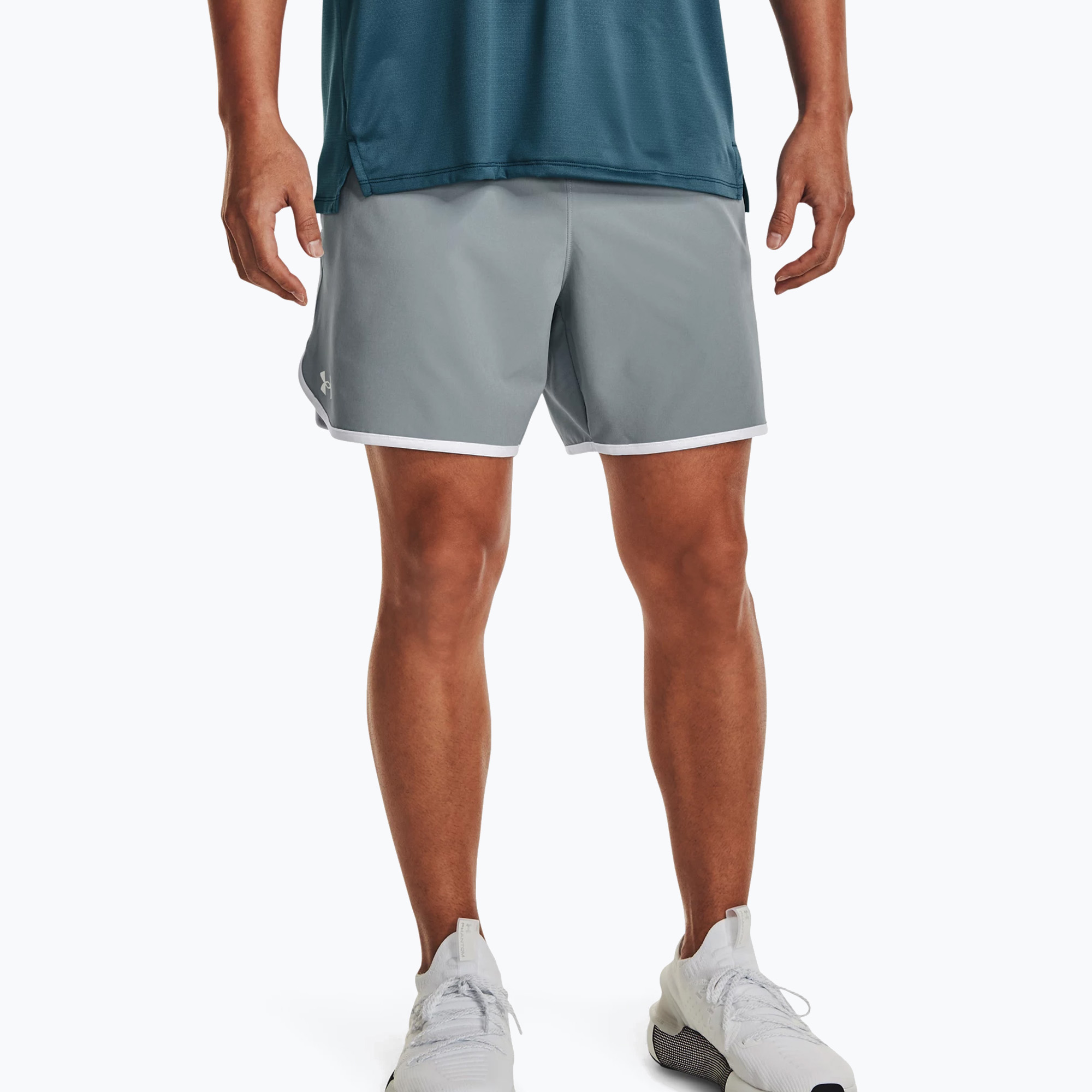 Spodenki treningowe męskie Under Armour Hiit Woven 6in harbor blue/white | WYSYŁKA W 24H | 30 DNI NA ZWROT