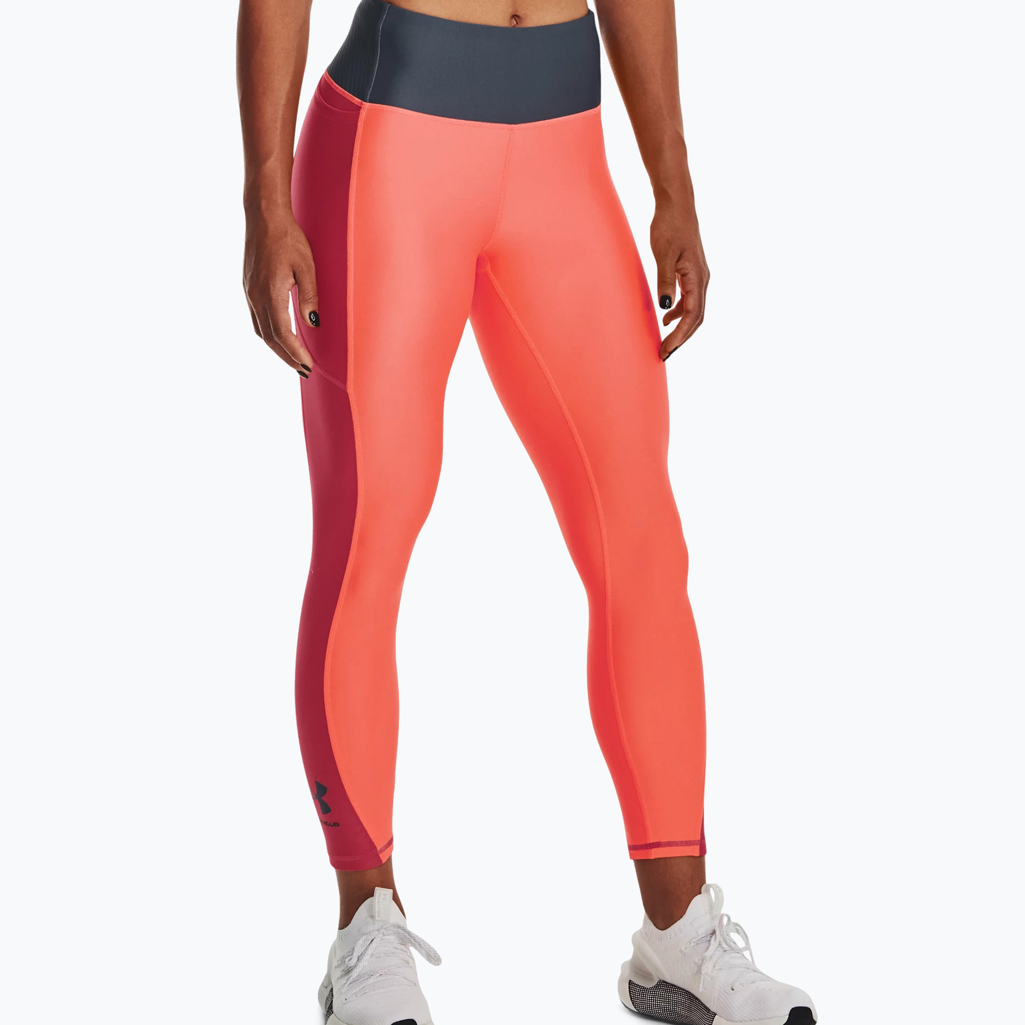 Legginsy treningowe damskie Under Armour Armour Blocked Ankle after burn/downpour gray | WYSYŁKA W 24H | 30 DNI NA ZWROT