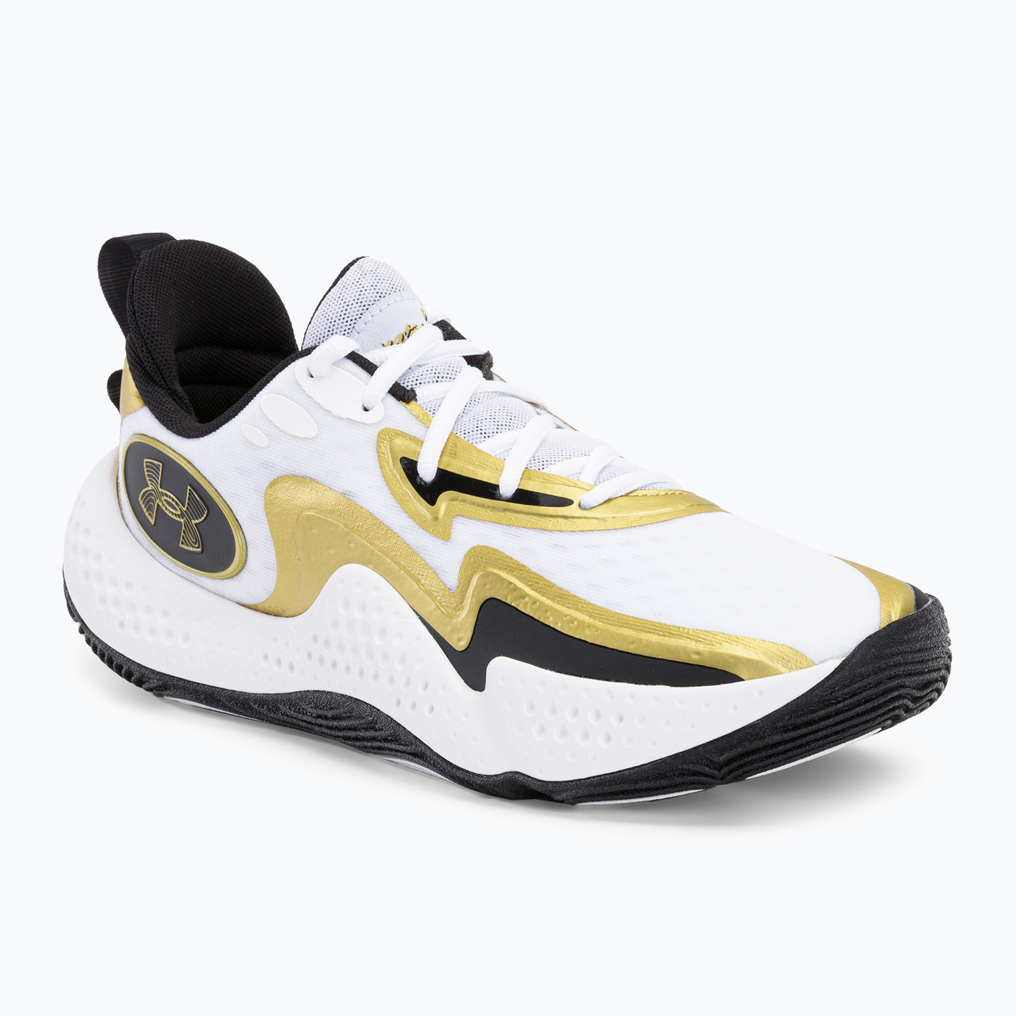 Buty do koszykówki Under Armour Spawn 5 white/black/metallic gold | WYSYŁKA W 24H | 30 DNI NA ZWROT