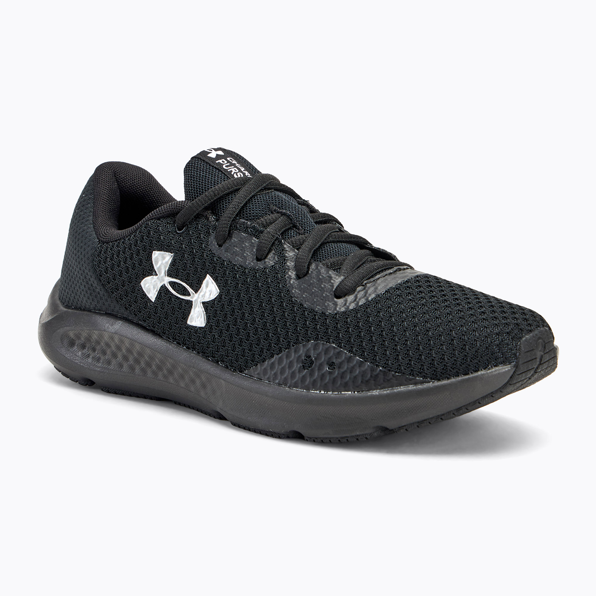 Buty do biegania damskie Under Armour Charged Pursuit 3 black/black/metallic silver | WYSYŁKA W 24H | 30 DNI NA ZWROT