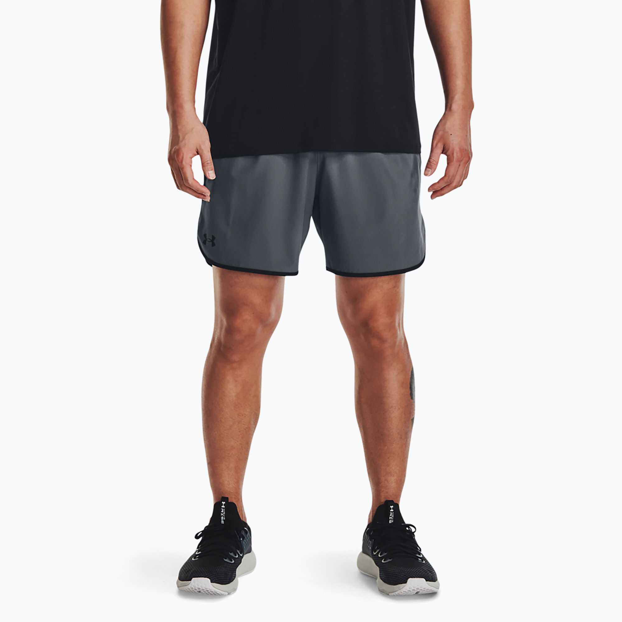 Spodenki treningowe męskie Under Armour Hiit Woven 6in pitch gray/black | WYSYŁKA W 24H | 30 DNI NA ZWROT