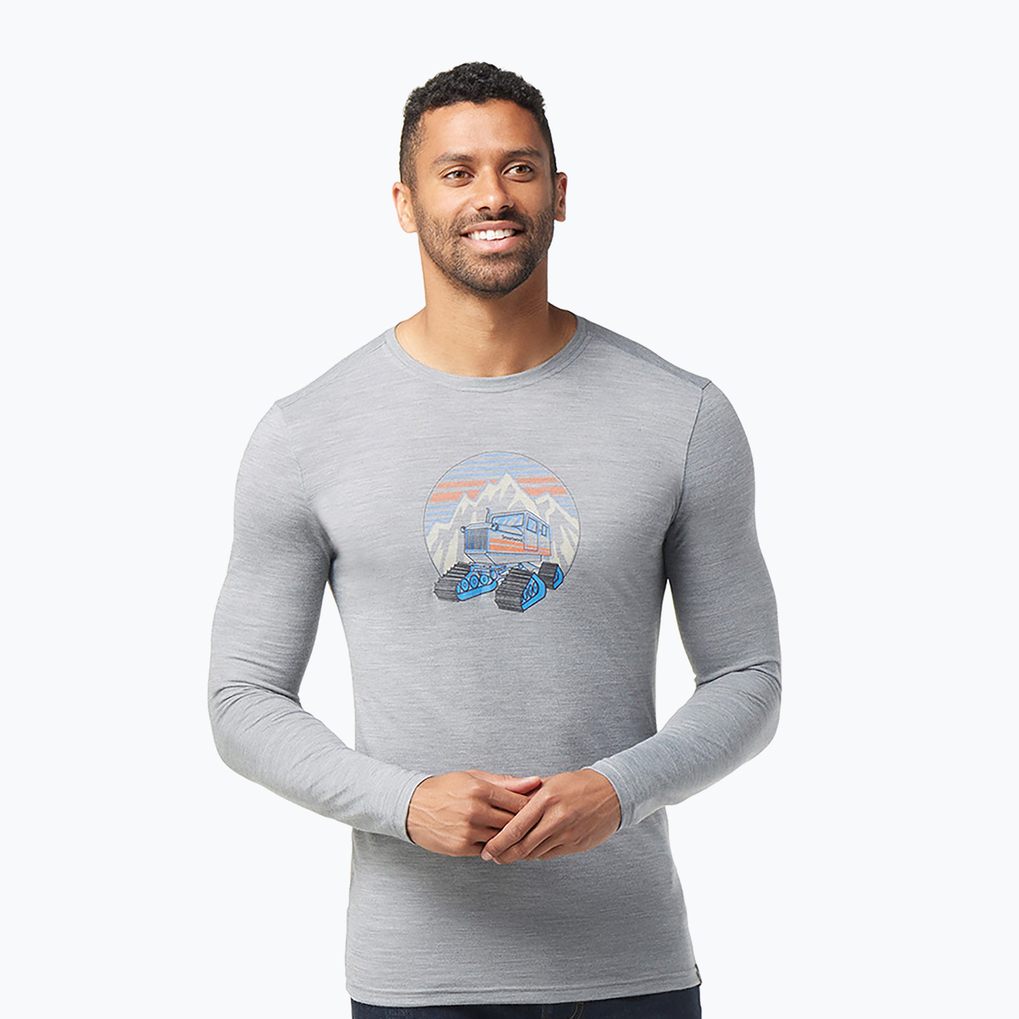 Koszulka trekkingowa męska Smartwool Snowcat Trek Graphic Tee jasnoszara SW016683545 | WYSYŁKA W 24H | 30 DNI NA ZWROT