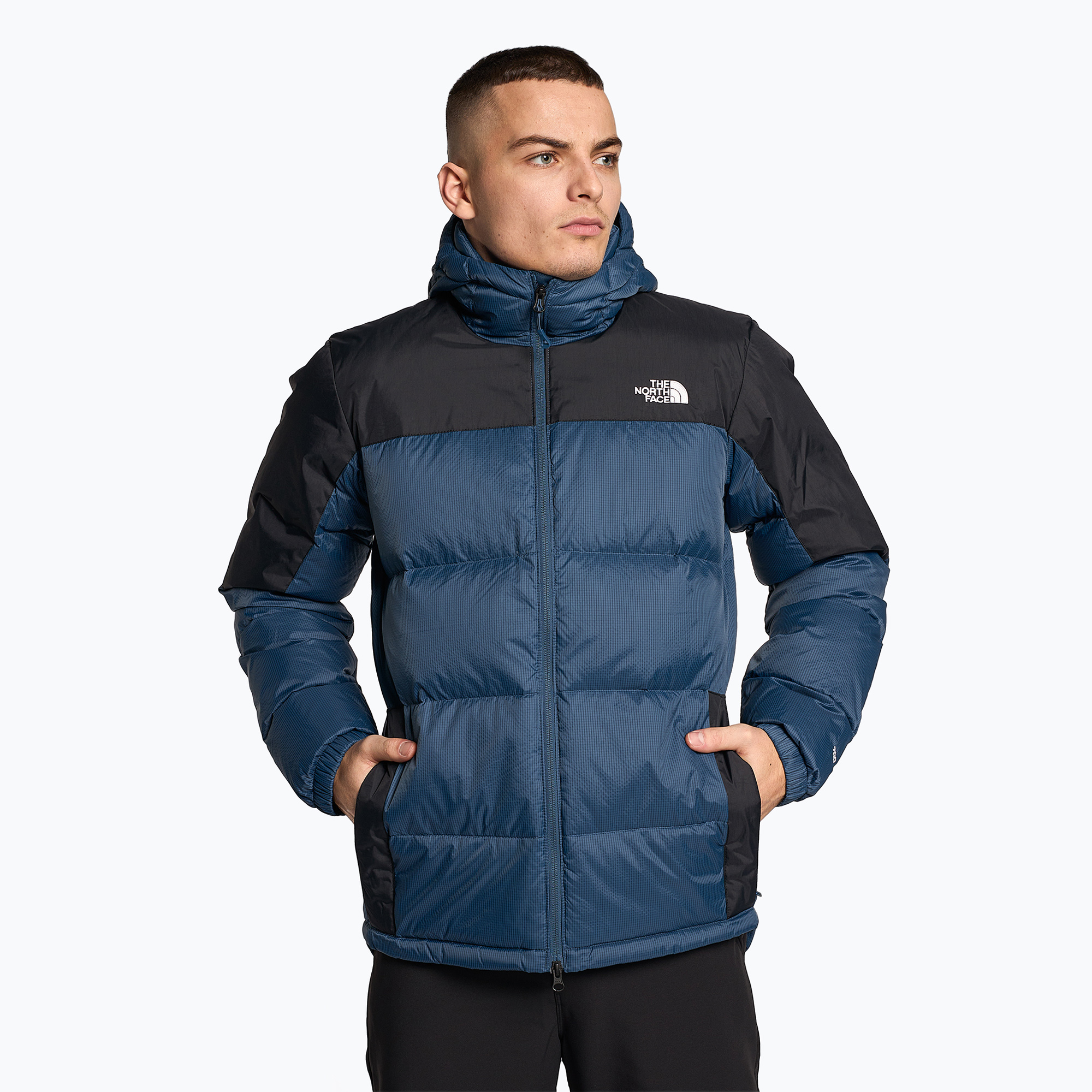 Kurtka puchowa męska The North Face Diablo Down Hoodie shady blue/black | WYSYŁKA W 24H | 30 DNI NA ZWROT