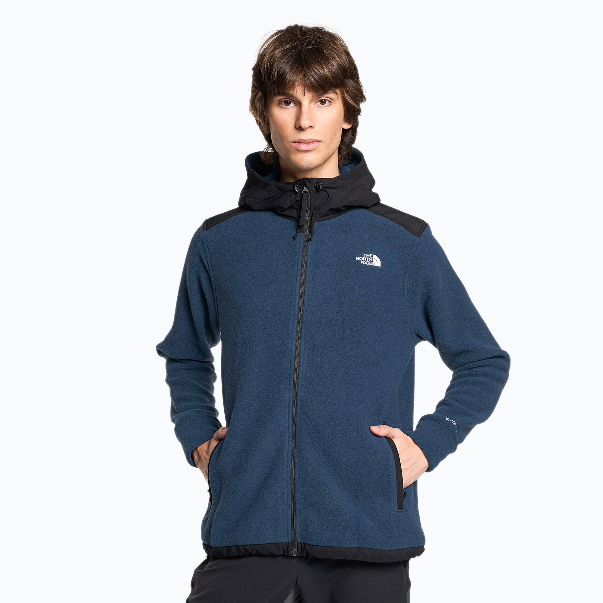 Bluza trekkingowa męska The North Face Alpine Polartec 200 FZ Hooded shady blue/black | WYSYŁKA W 24H | 30 DNI NA ZWROT