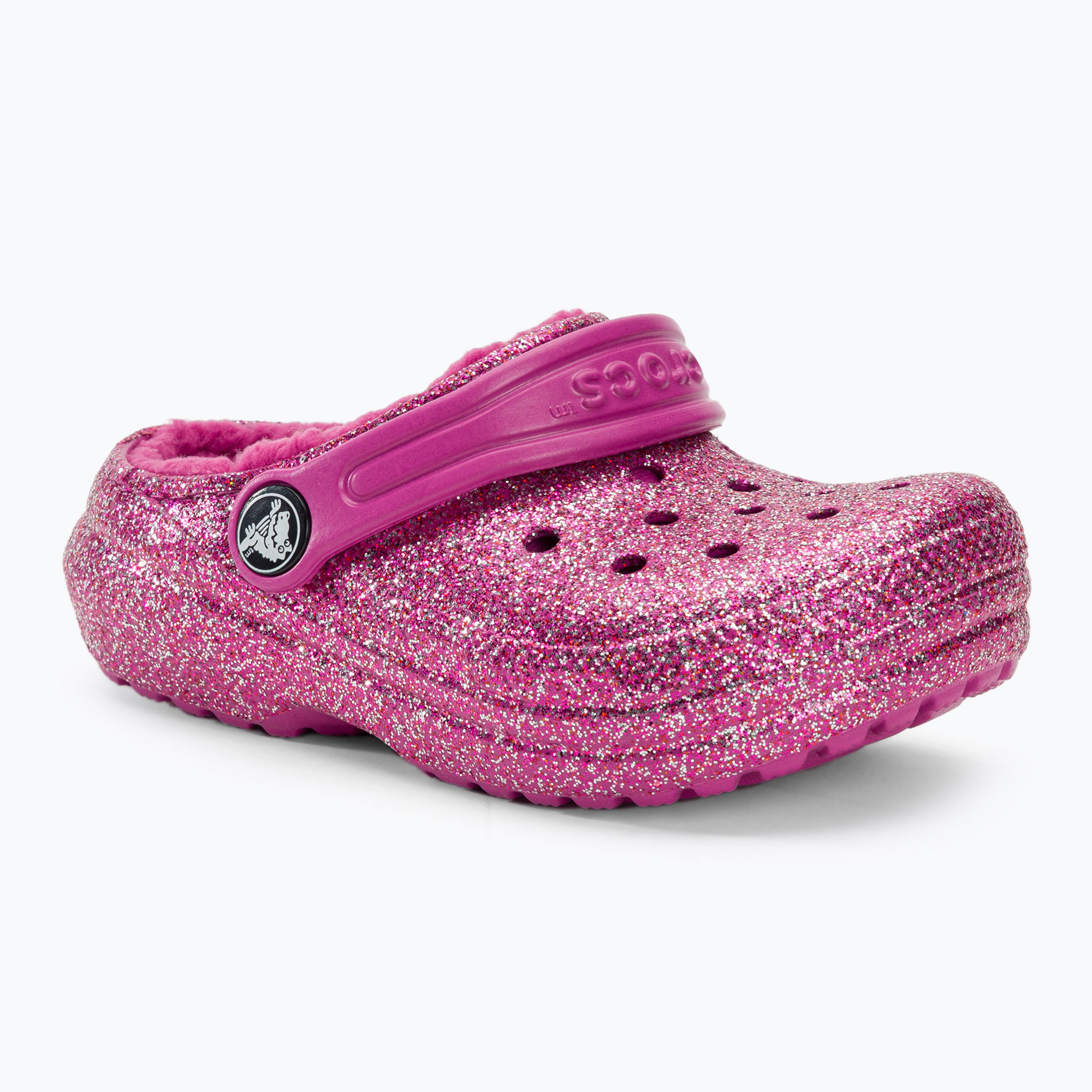 Klapki dziecięce Crocs Classic Lined Glitter Clog fuchsia fun/multi | WYSYŁKA W 24H | 30 DNI NA ZWROT