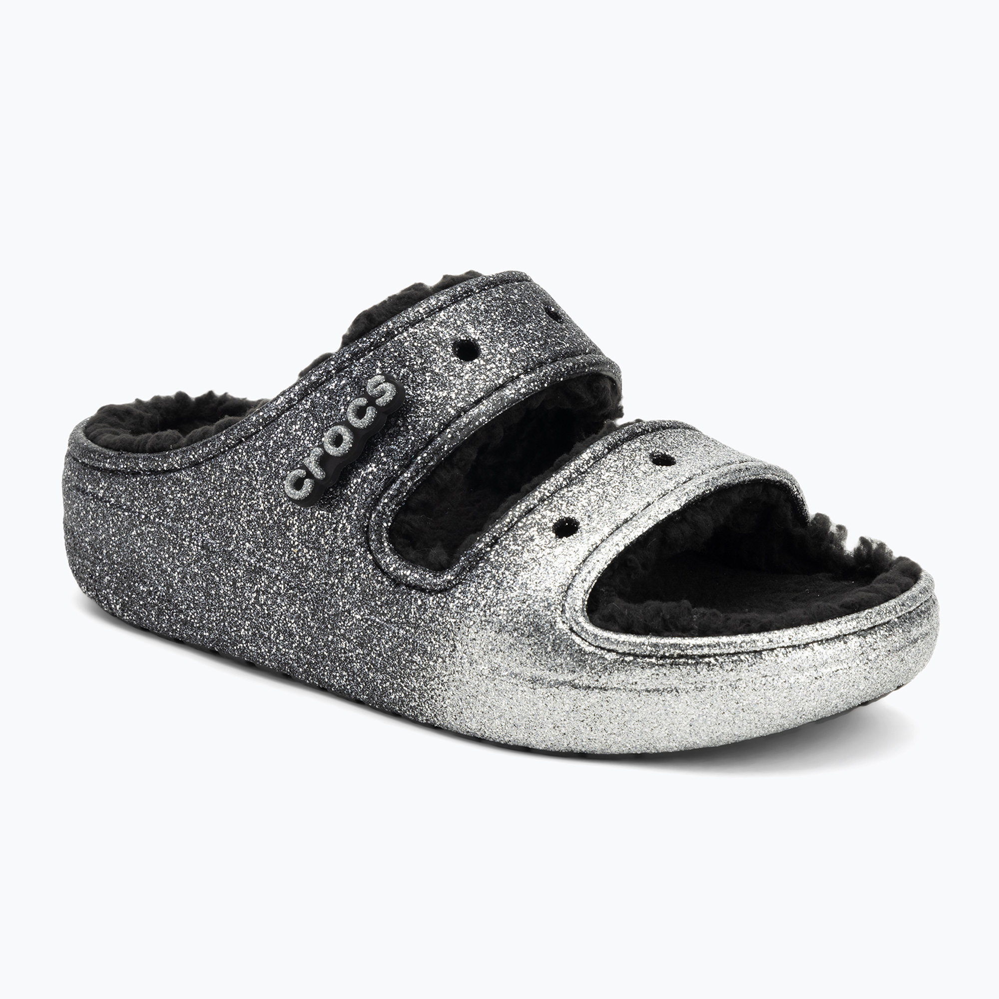 Klapki Crocs Classic Cozzzy Glitter Sandal black/silver 