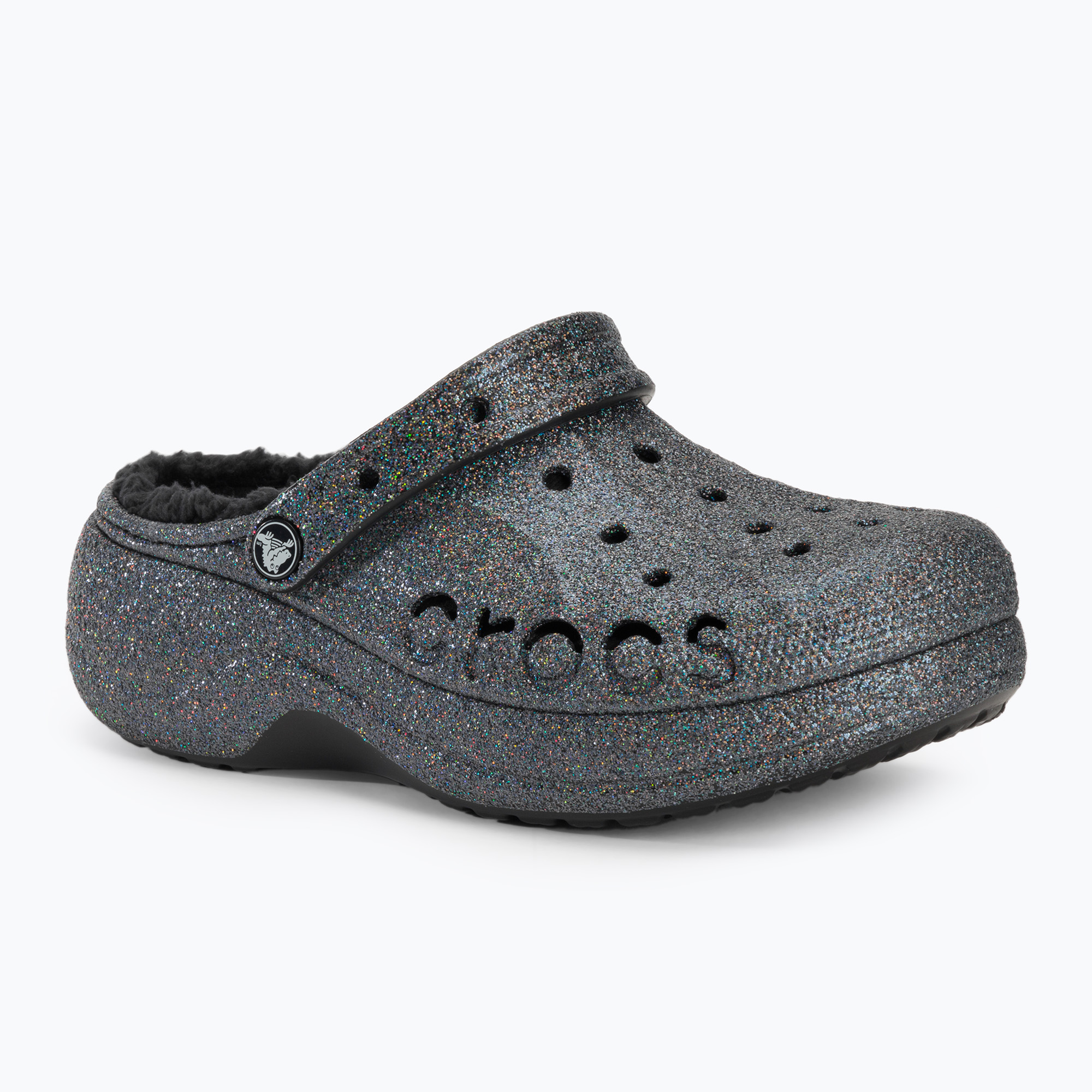 Klapki damskie Crocs Baya Platform Lined Glitter Clog black giltter | WYSYŁKA W 24H | 30 DNI NA ZWROT