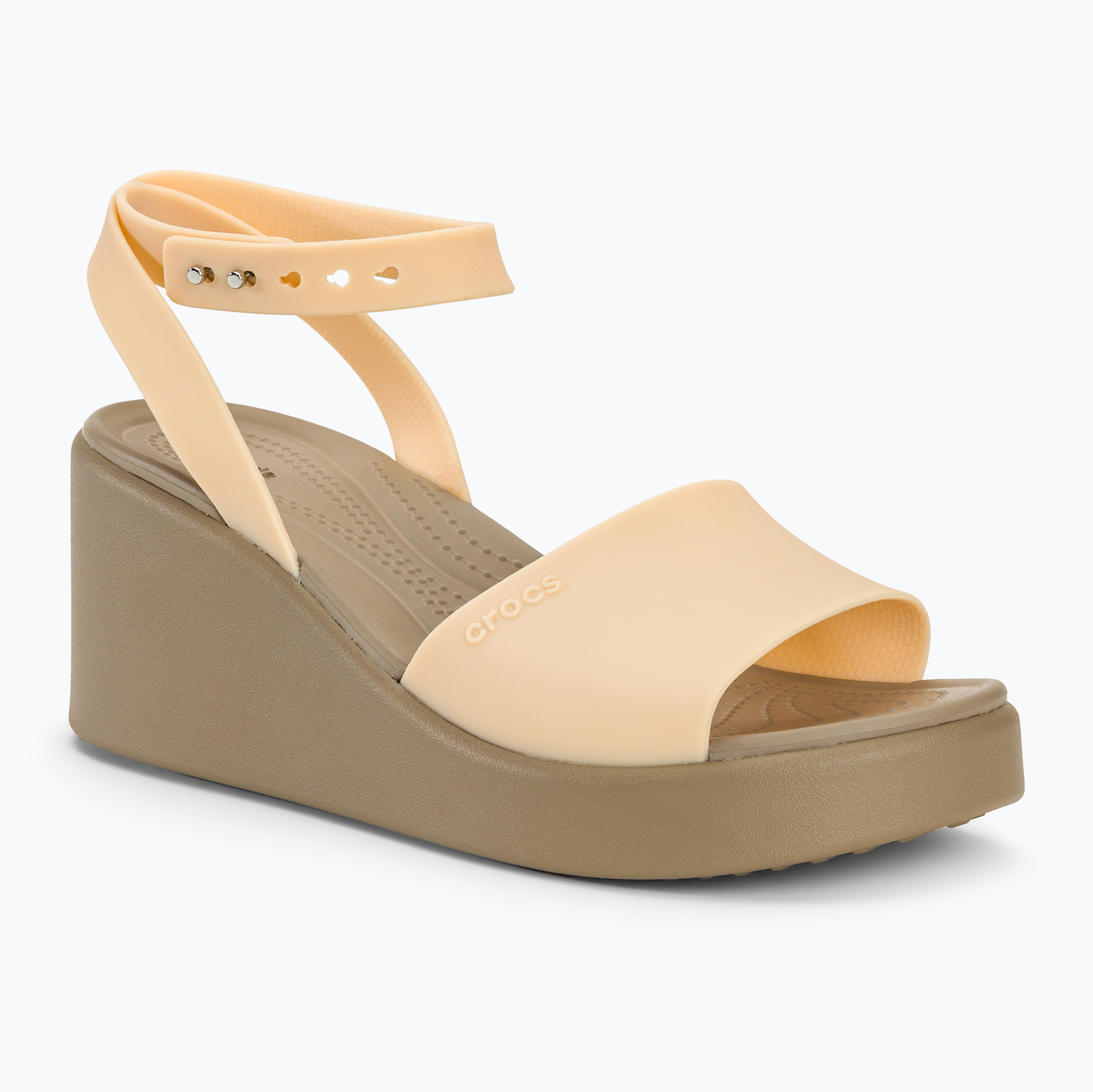 Sandały damskie Crocs Brooklyn Ankle Strap Wedge shitake | WYSYŁKA W 24H | 30 DNI NA ZWROT