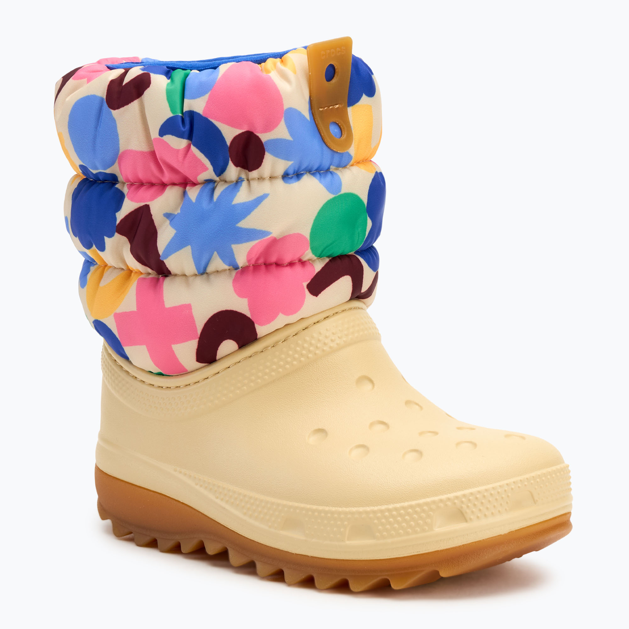 Śniegowce dziecięce Crocs Classic Neo Puff Geo Shapes Boot Kids shitake/multi | WYSYŁKA W 24H | 30 DNI NA ZWROT