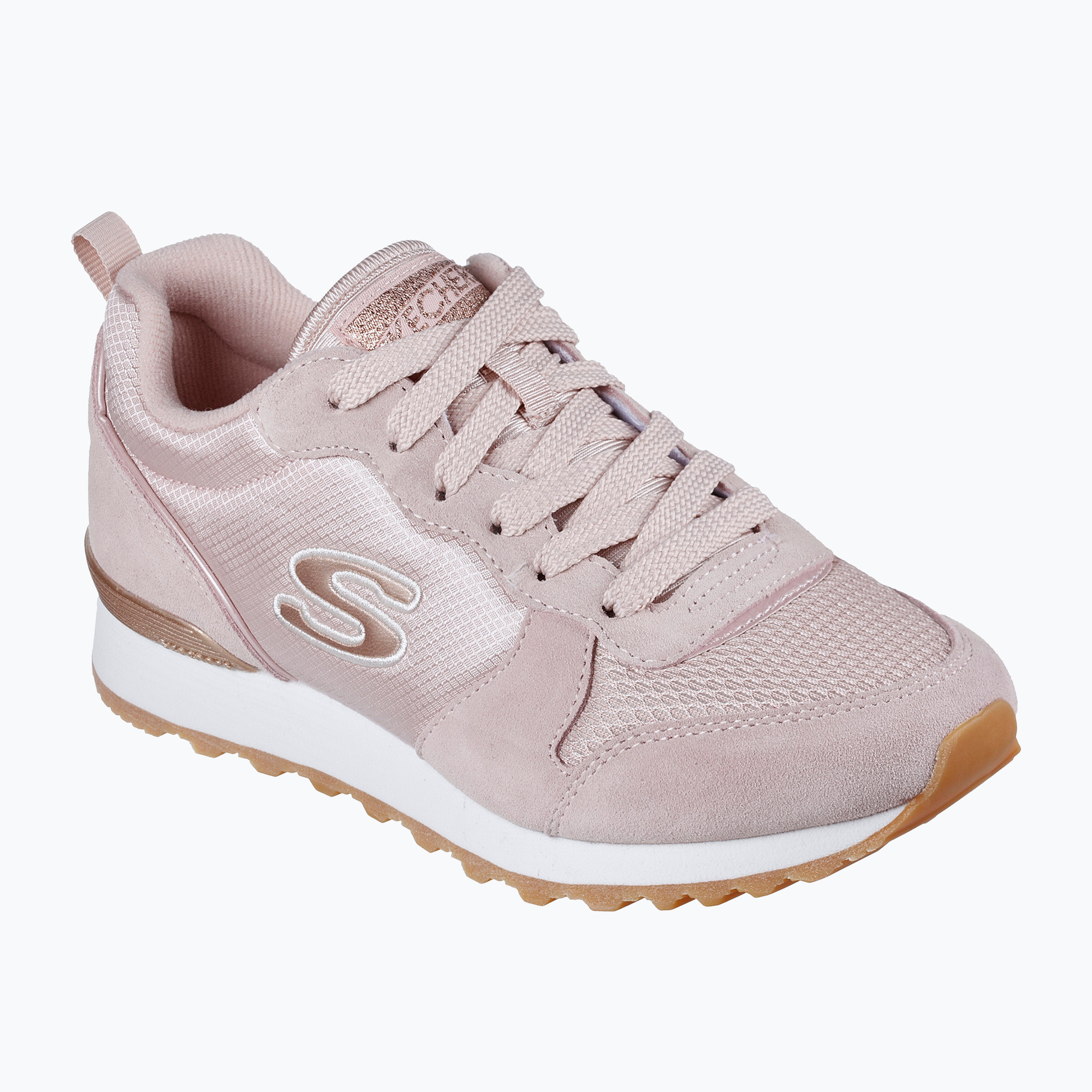 Buty damskie SKECHERS Og 85 Goldn Gurl blush suede/mesh trim 