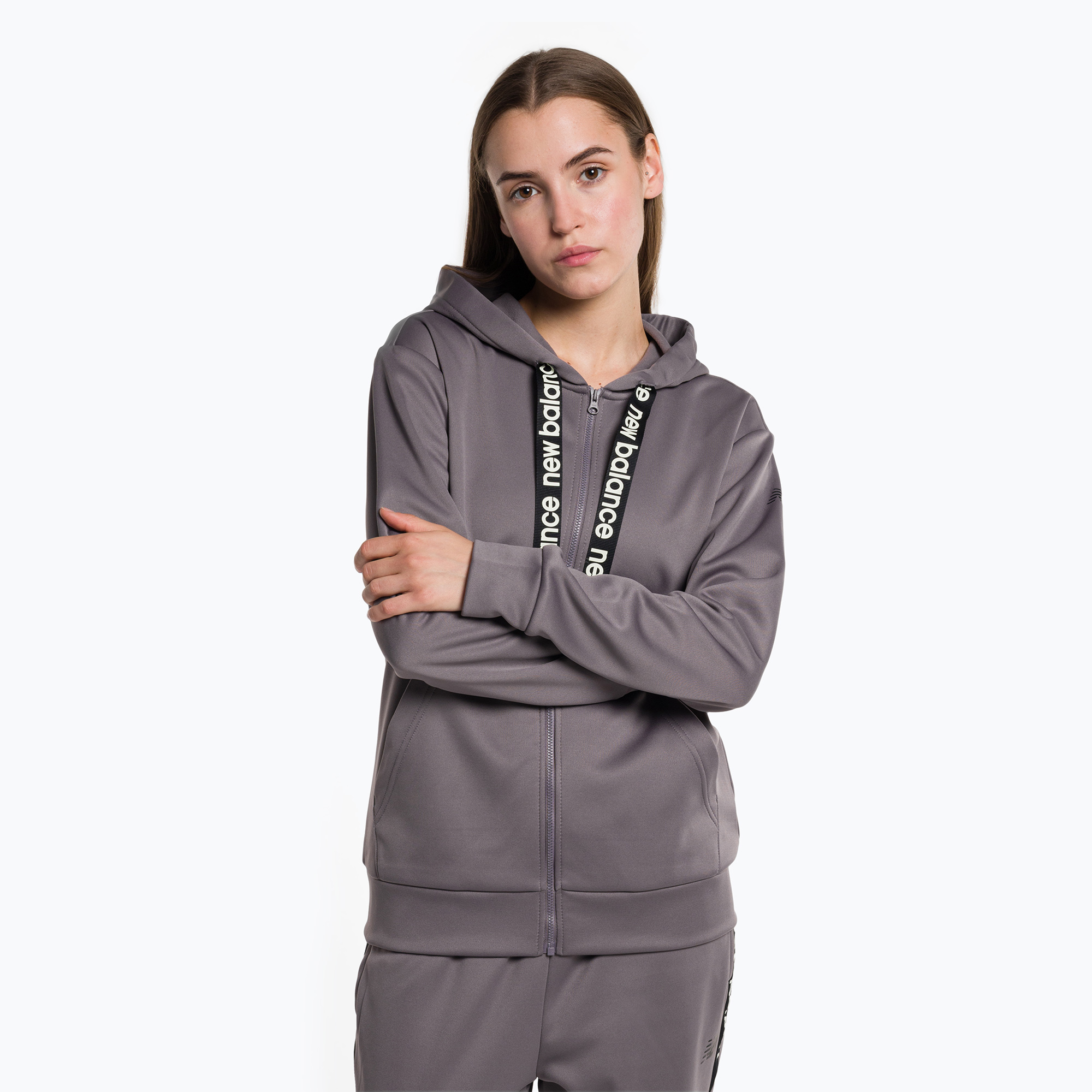 Bluza damska New Balance Relentless Performance Fleece Full Zip zinc | WYSYŁKA W 24H | 30 DNI NA ZWROT