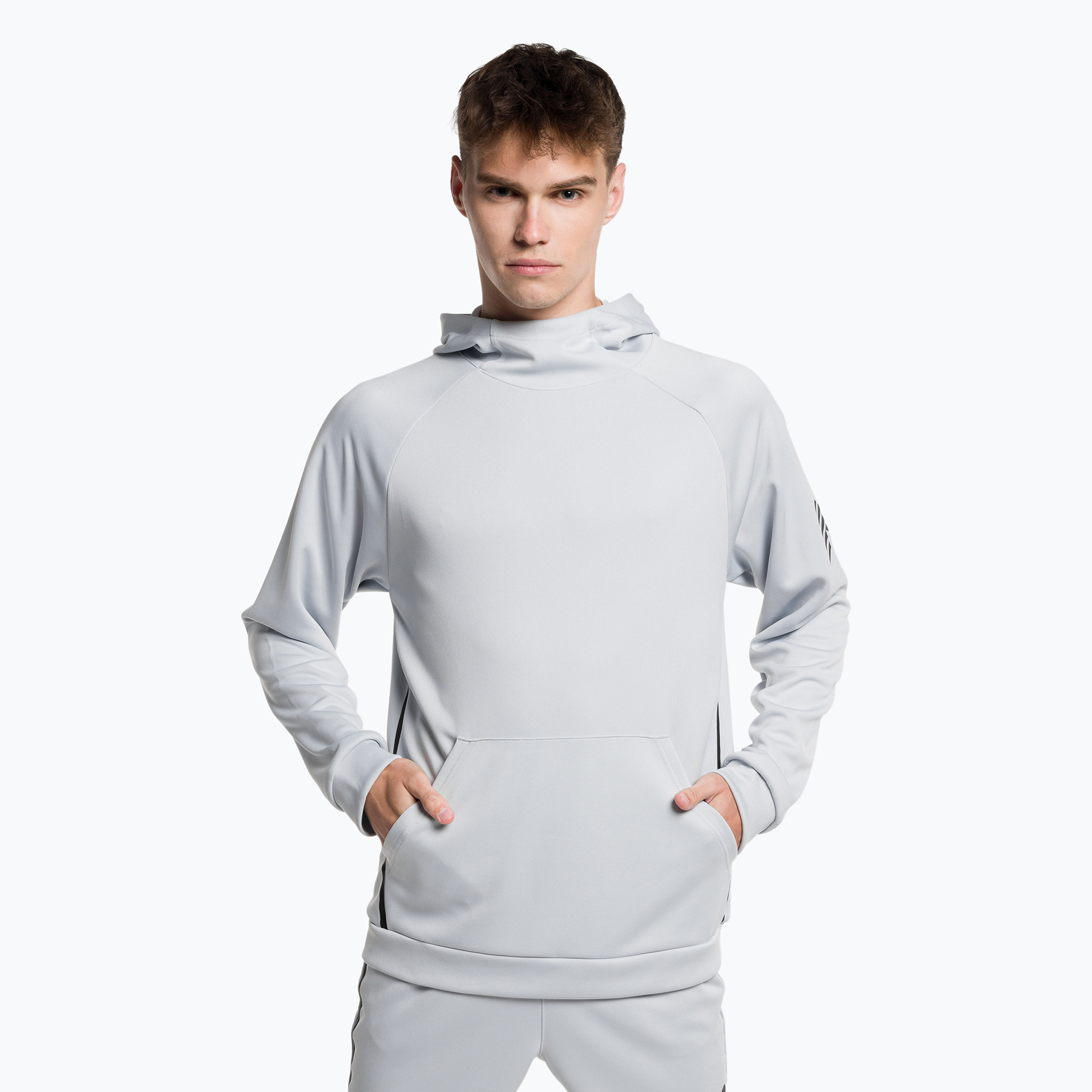 Bluza piłkarska męska New Balance Tenacity Football Training Hoodie light aluminium | WYSYŁKA W 24H | 30 DNI NA ZWROT