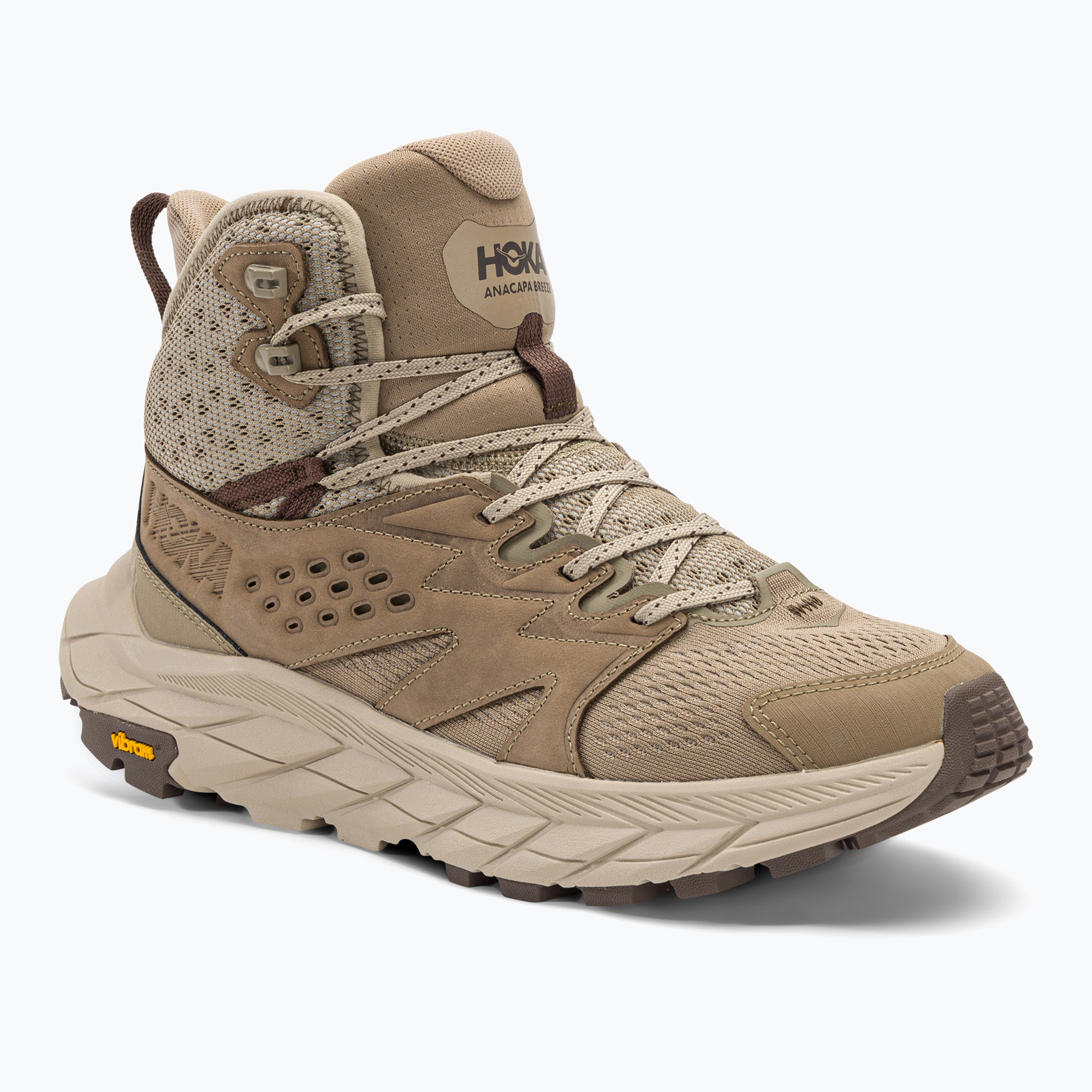 Zdjęcia - Buty trekkingowe  męskie HOKA Anacapa Breeze Mid dune/oxford tan | WYSYŁKA