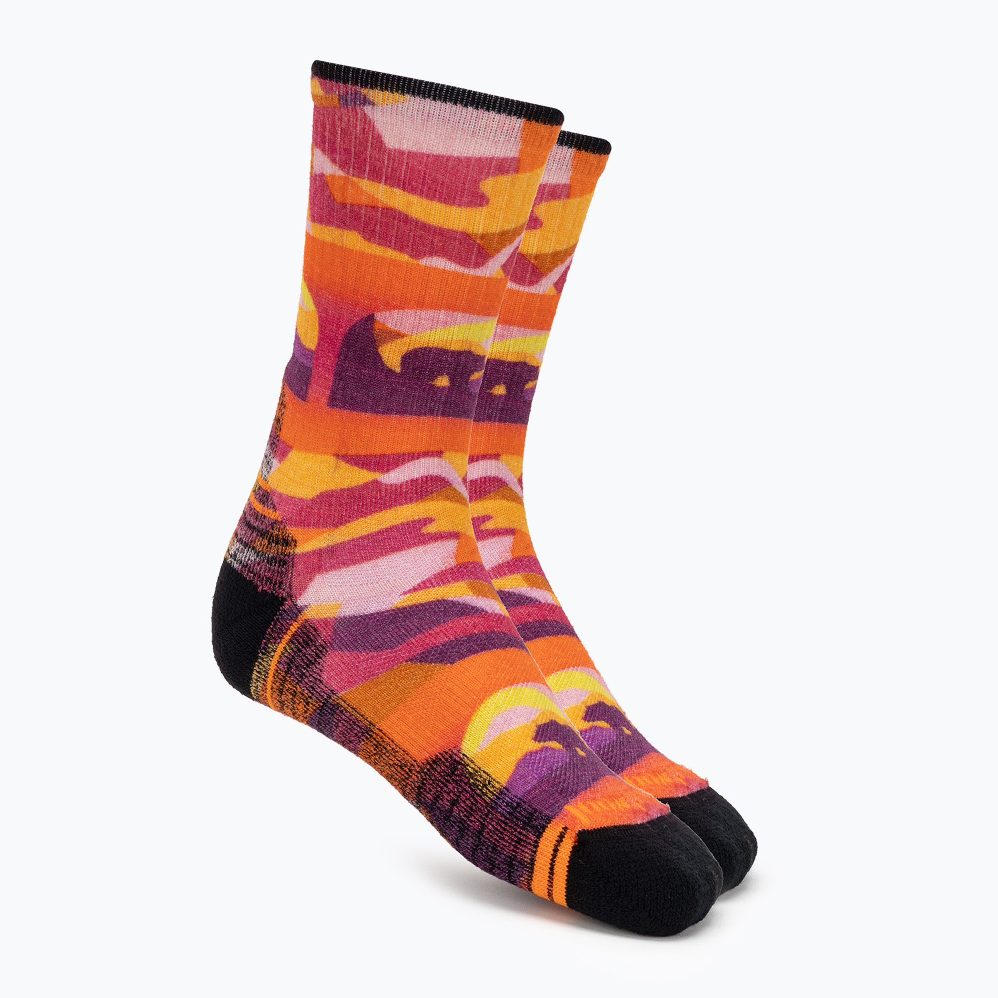 Skarpety trekkingowe damskie Smartwool Hike Light Cushion Bear Country Print Crew orange rust | WYSYŁKA W 24H | 30 DNI NA ZWROT