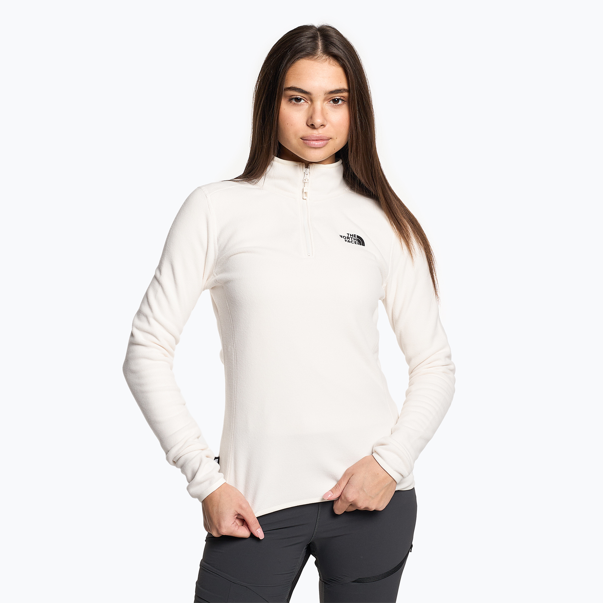 Bluza damska The North Face 100 Glacier 1/4 Zip gardenia white | WYSYŁKA W 24H | 30 DNI NA ZWROT